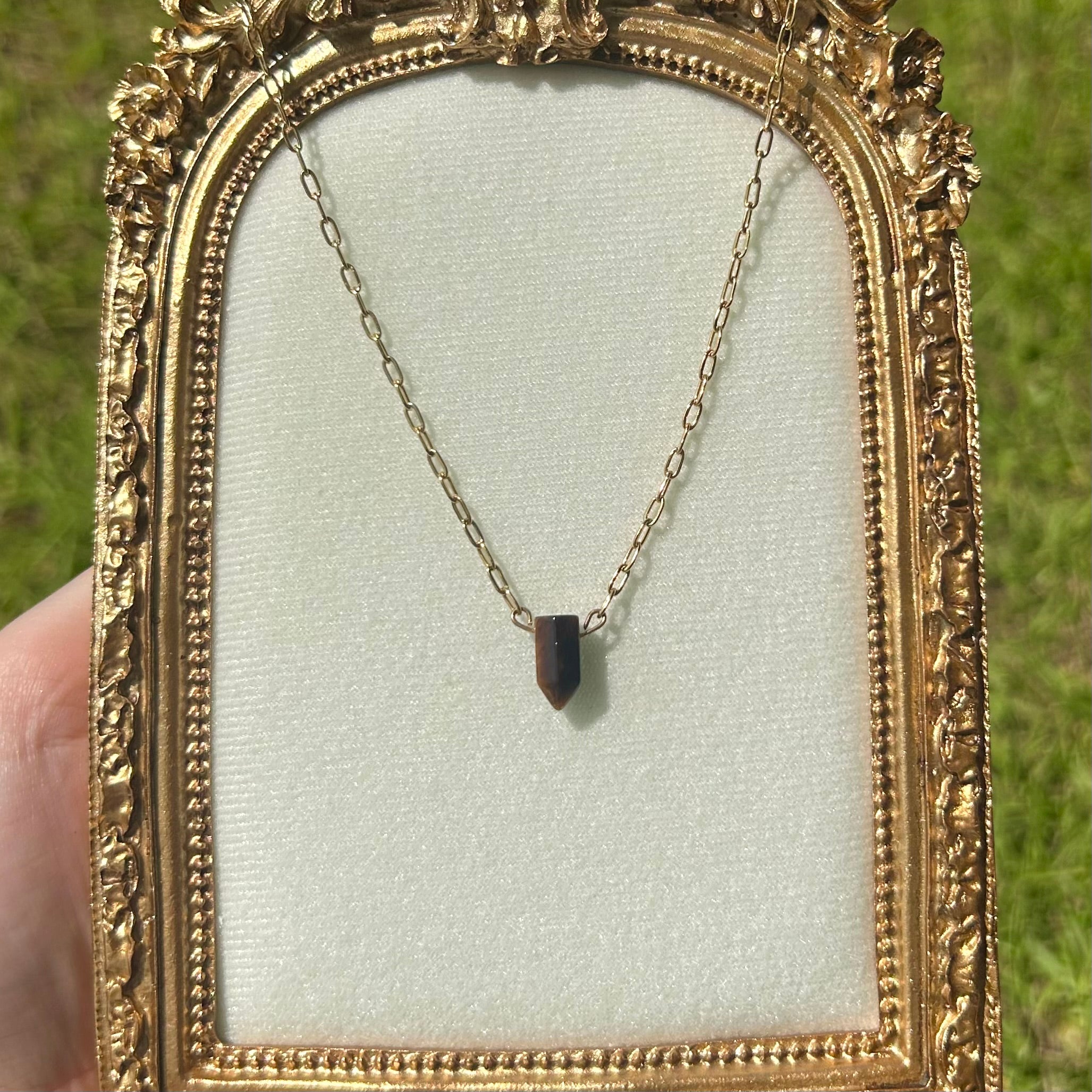Tiger's Eye Point Necklace