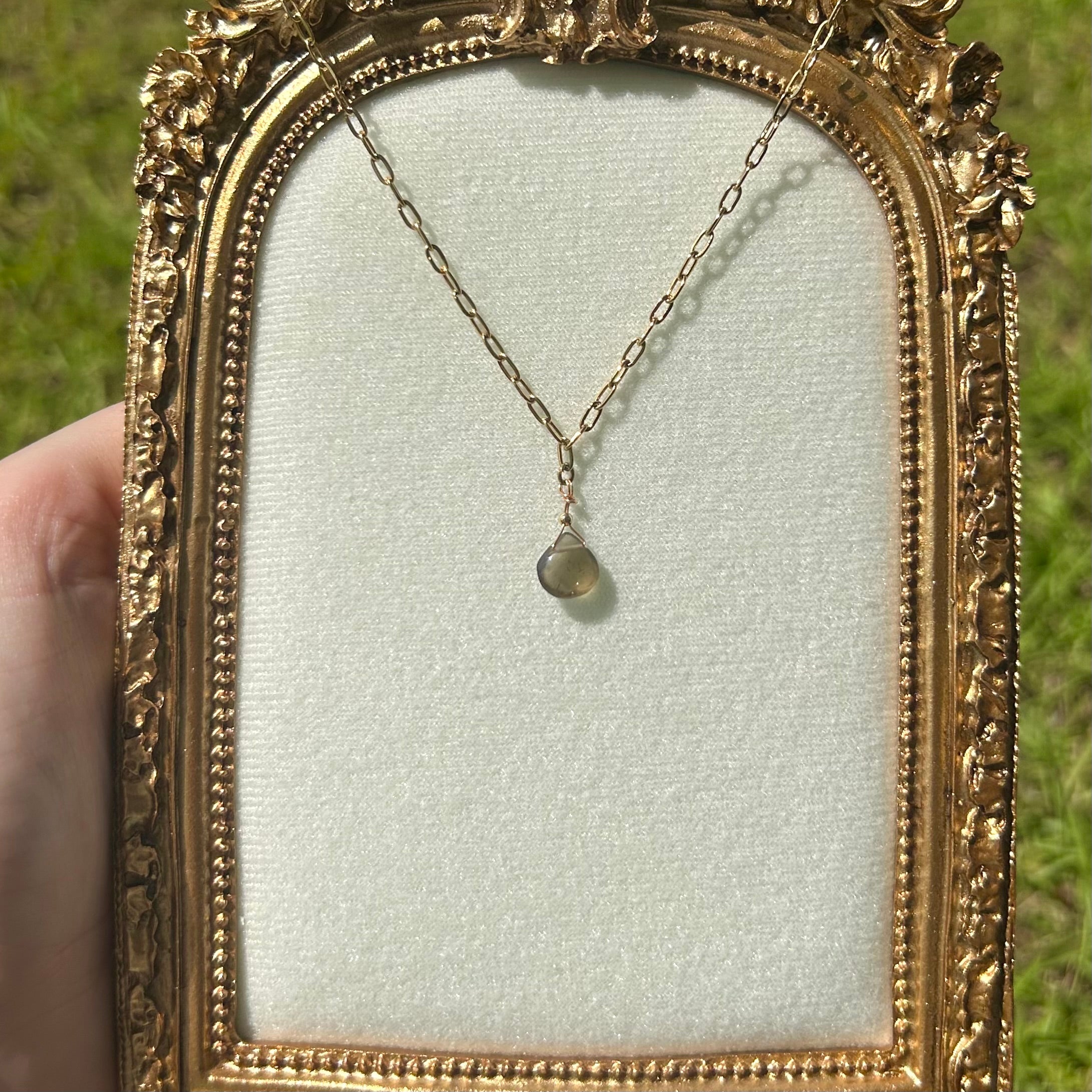 Smoky Quartz Drop Necklace