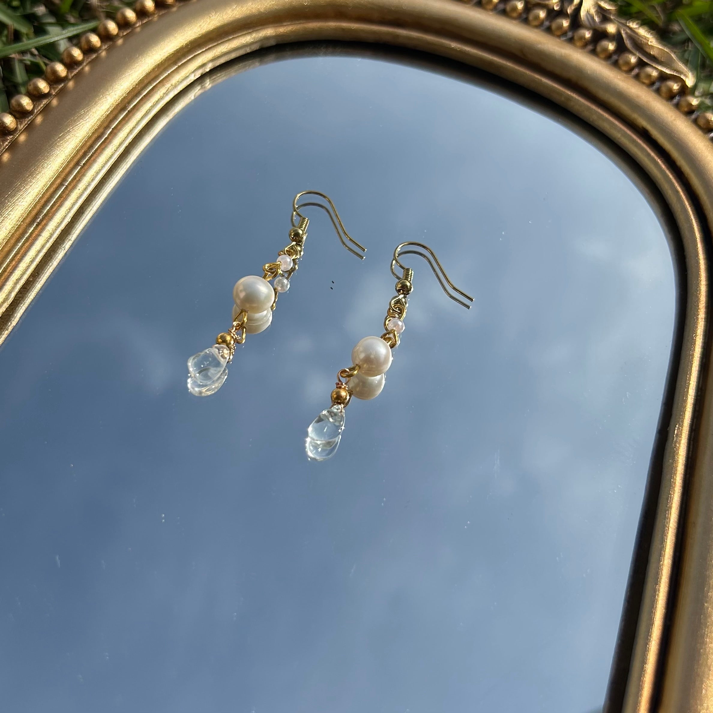 Aquamarine Pearl Earrings