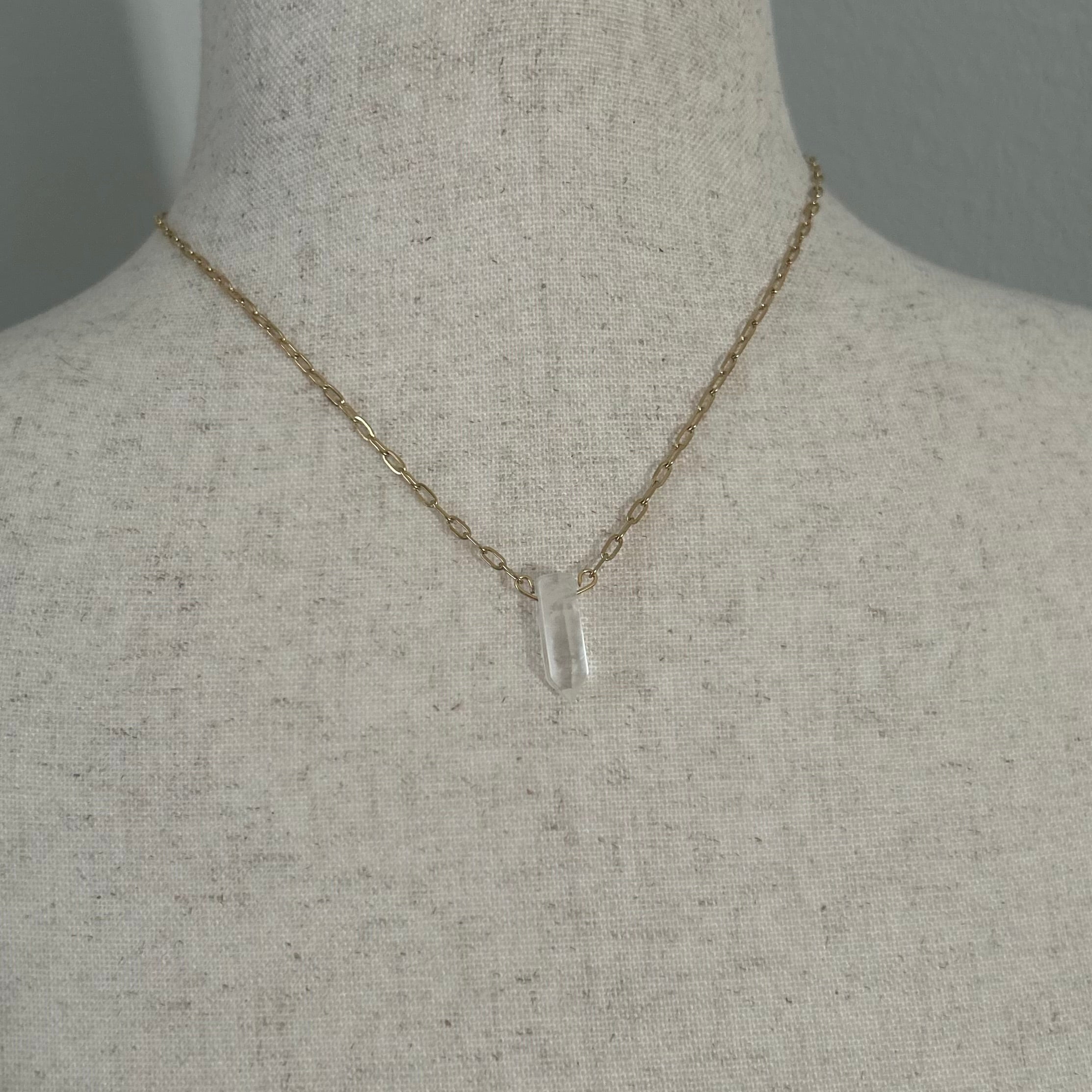 Clear Quartz Point Necklace