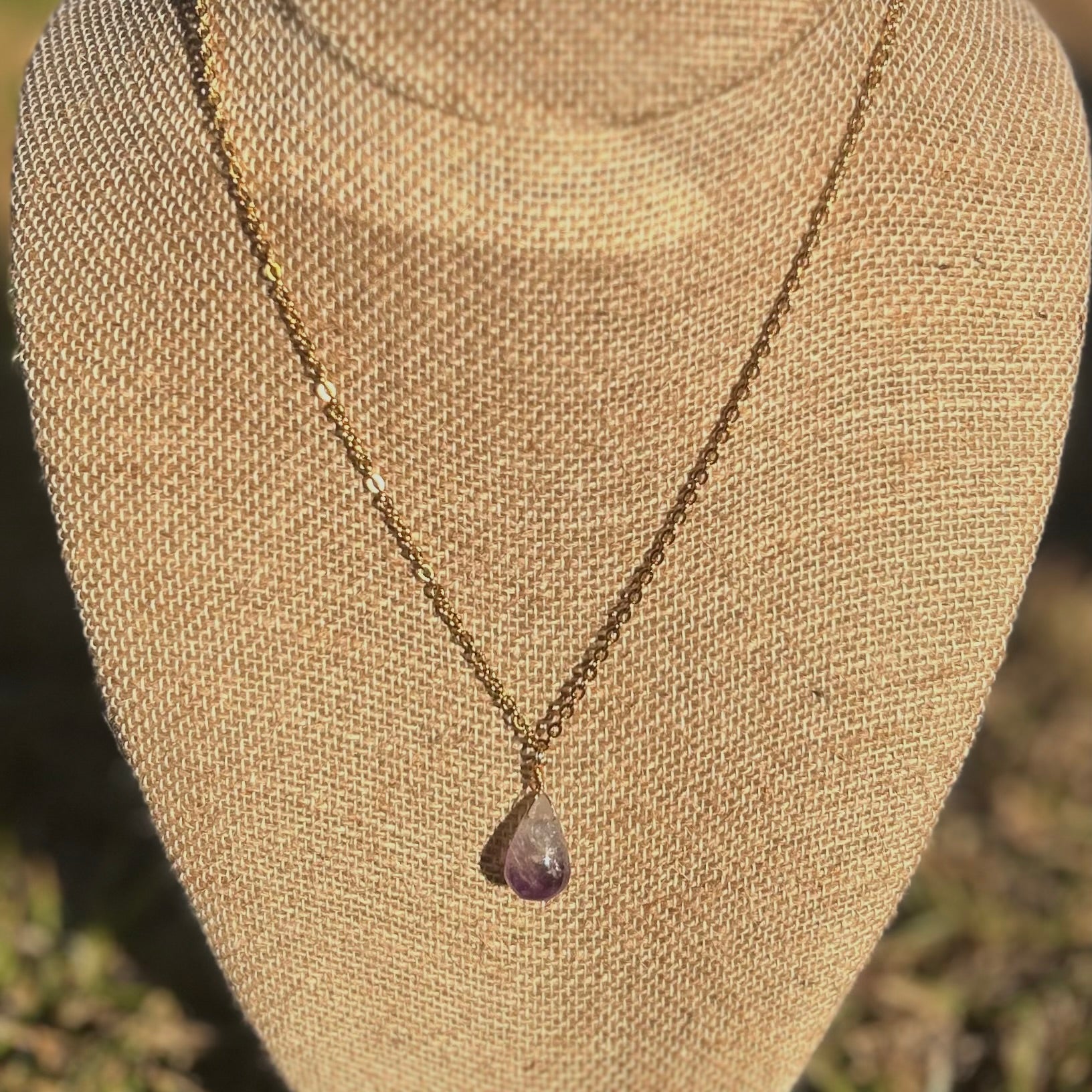 Amethyst Teardrop Necklace