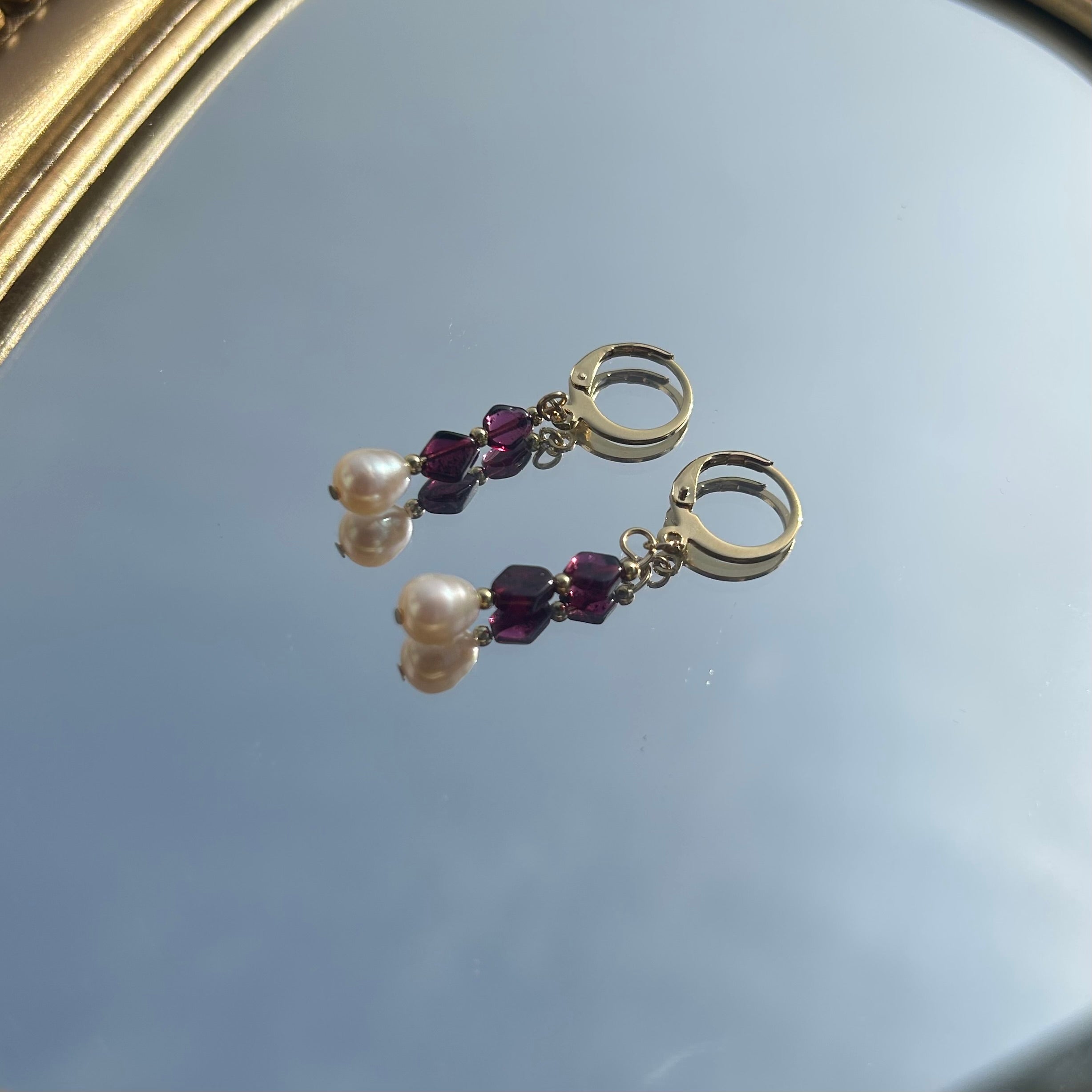 Garnet Pearl Huggies