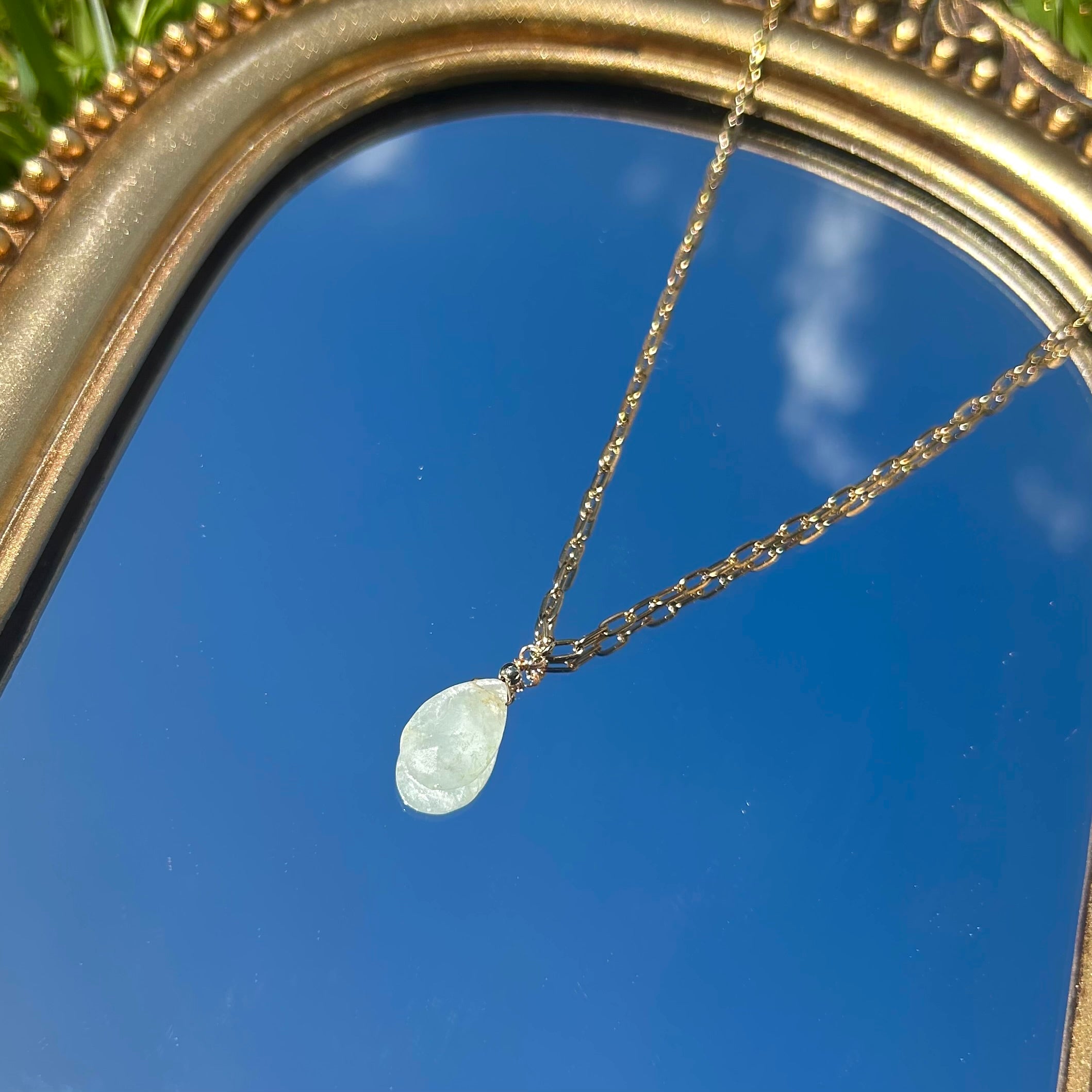 Aquamarine Teardrop Necklace