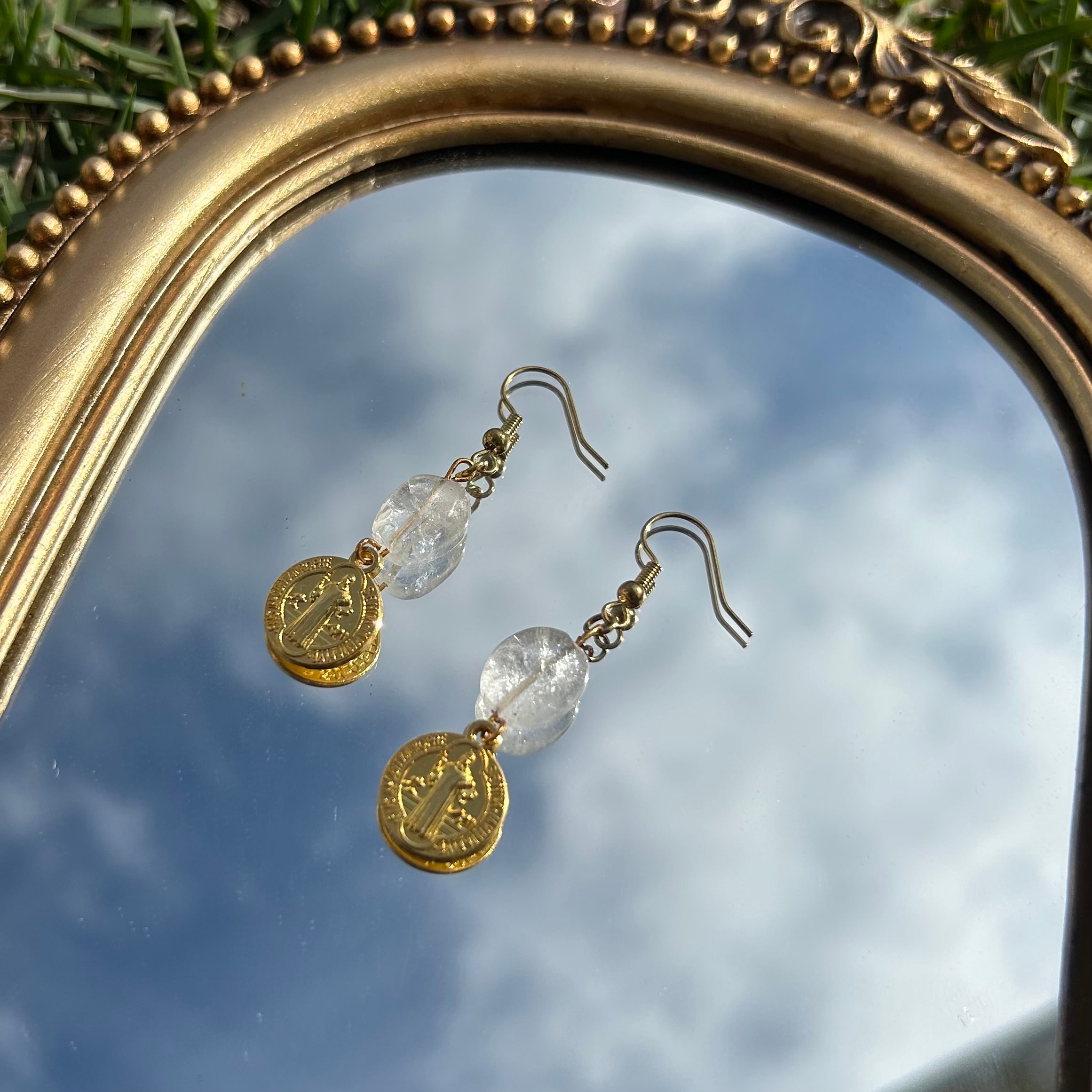 St. Benedict Quartz Earrings