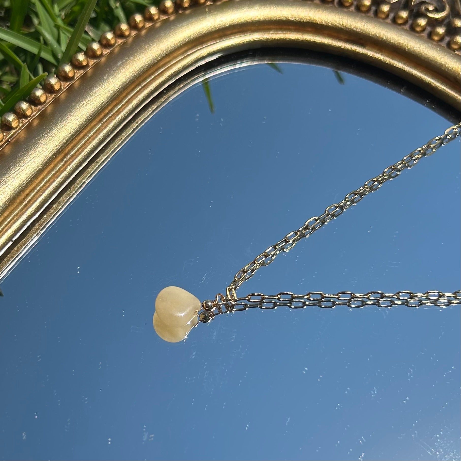 Peach Calcite Drop Necklace