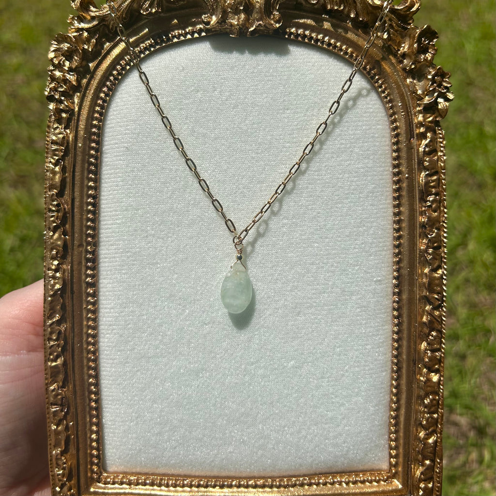 Aquamarine Teardrop Necklace