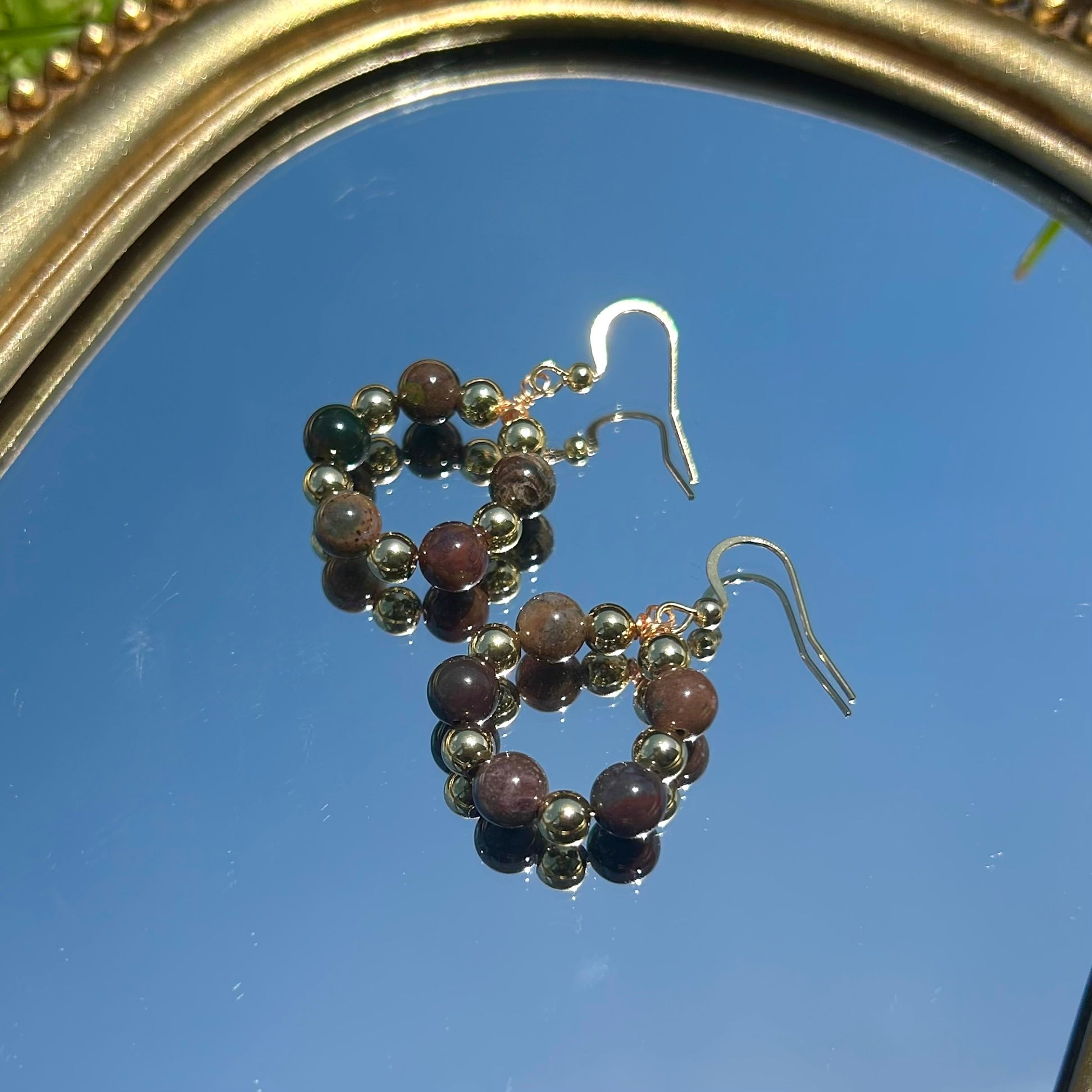Agate Hoop Earrings