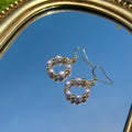 Lavender Pearl Hoop Earrings