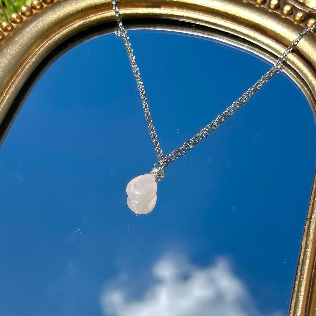 Rose Quartz Drop Necklace