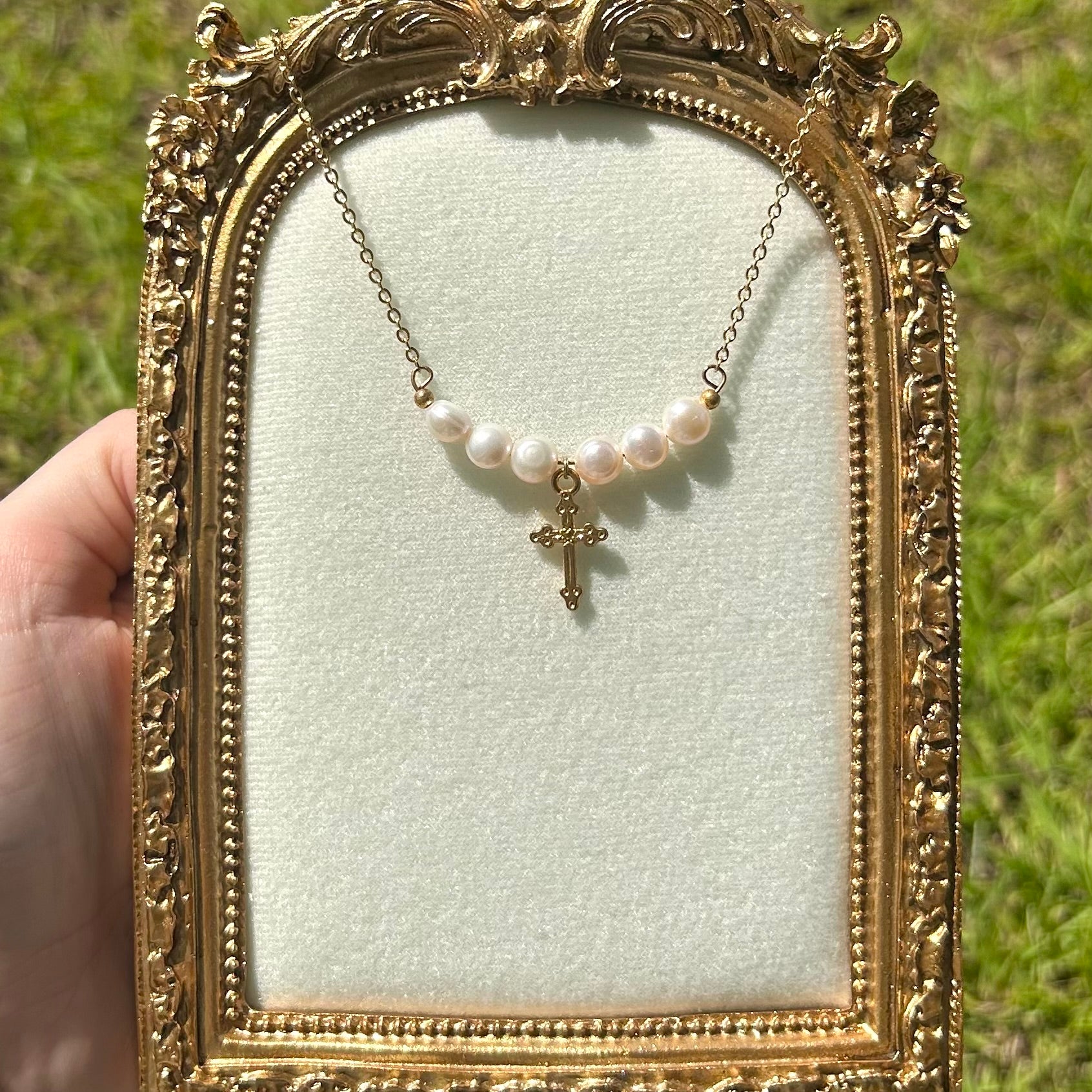 Pearl Cross Necklace