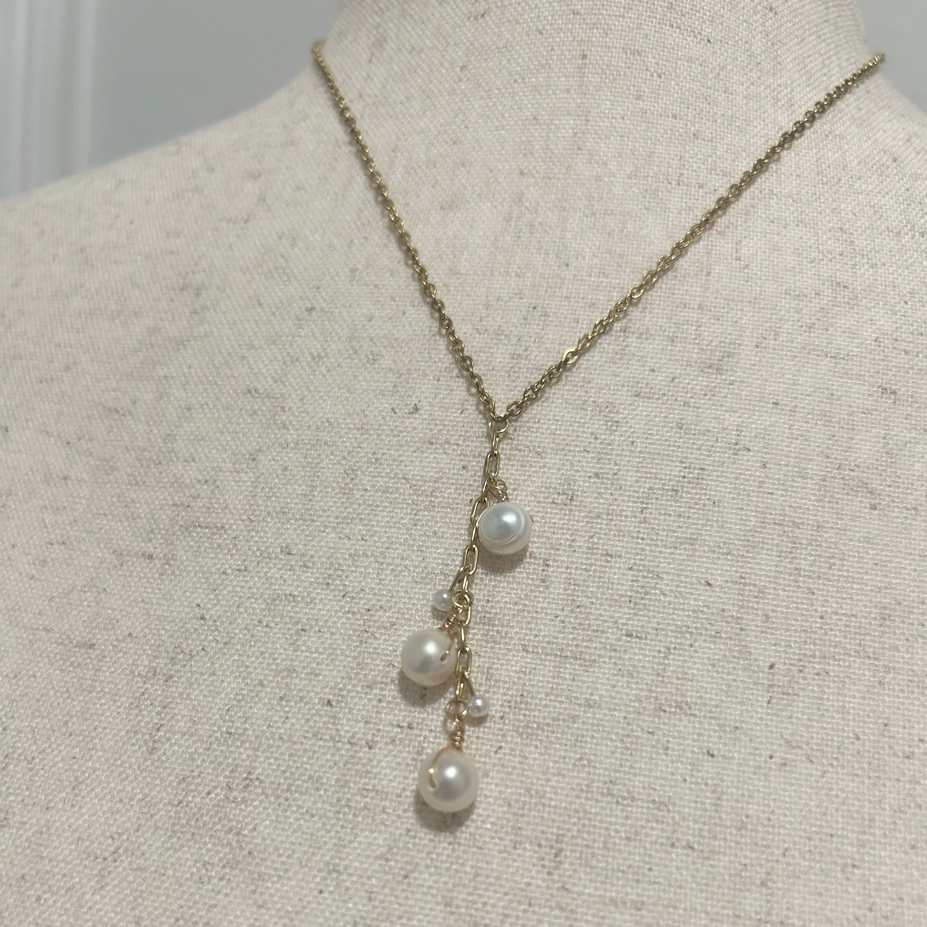 Pearl Cluster Necklace