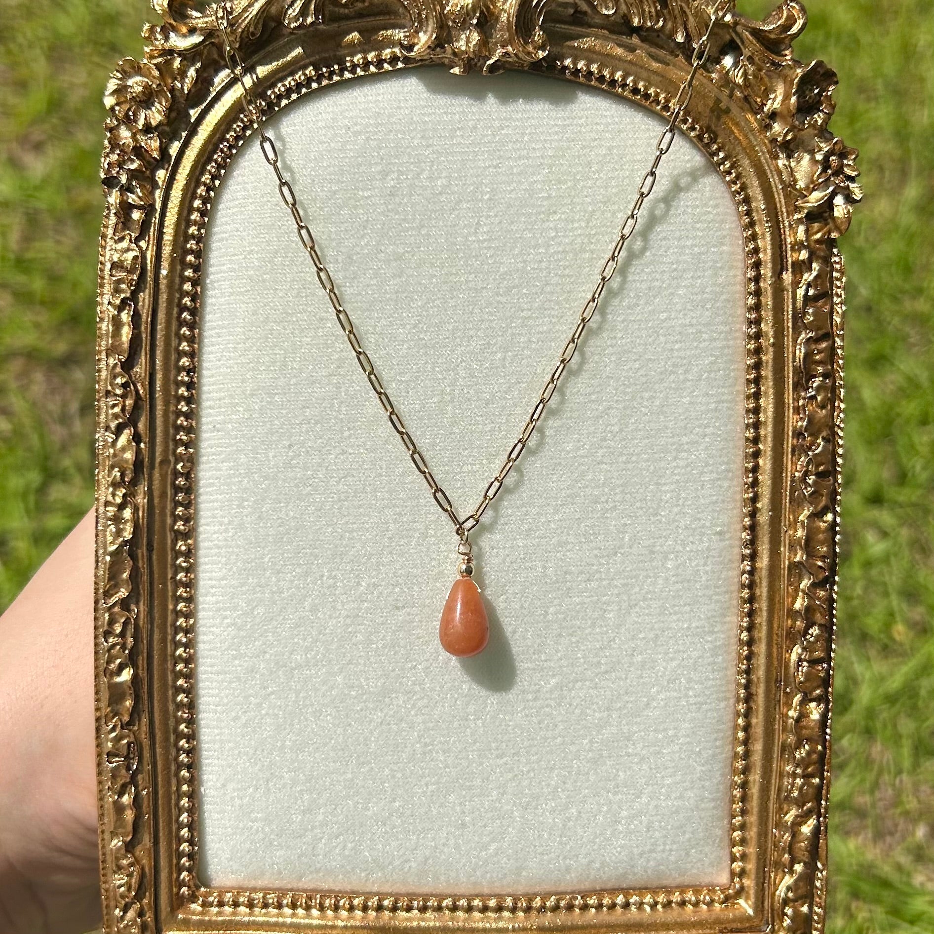 Carnelian Drop Necklace