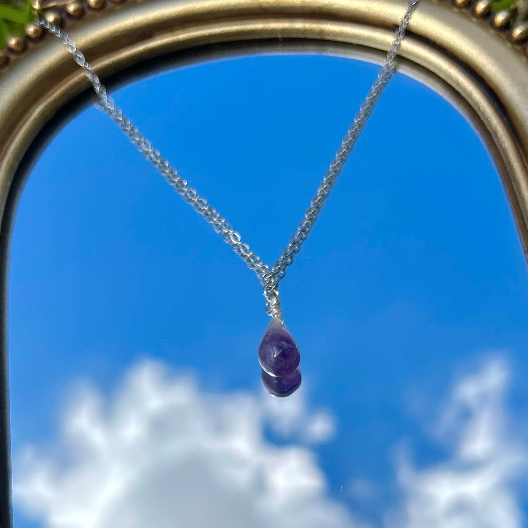 Amethyst Teardrop Necklace