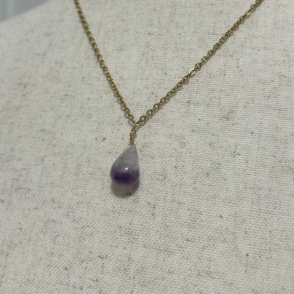 Amethyst Teardrop Necklace