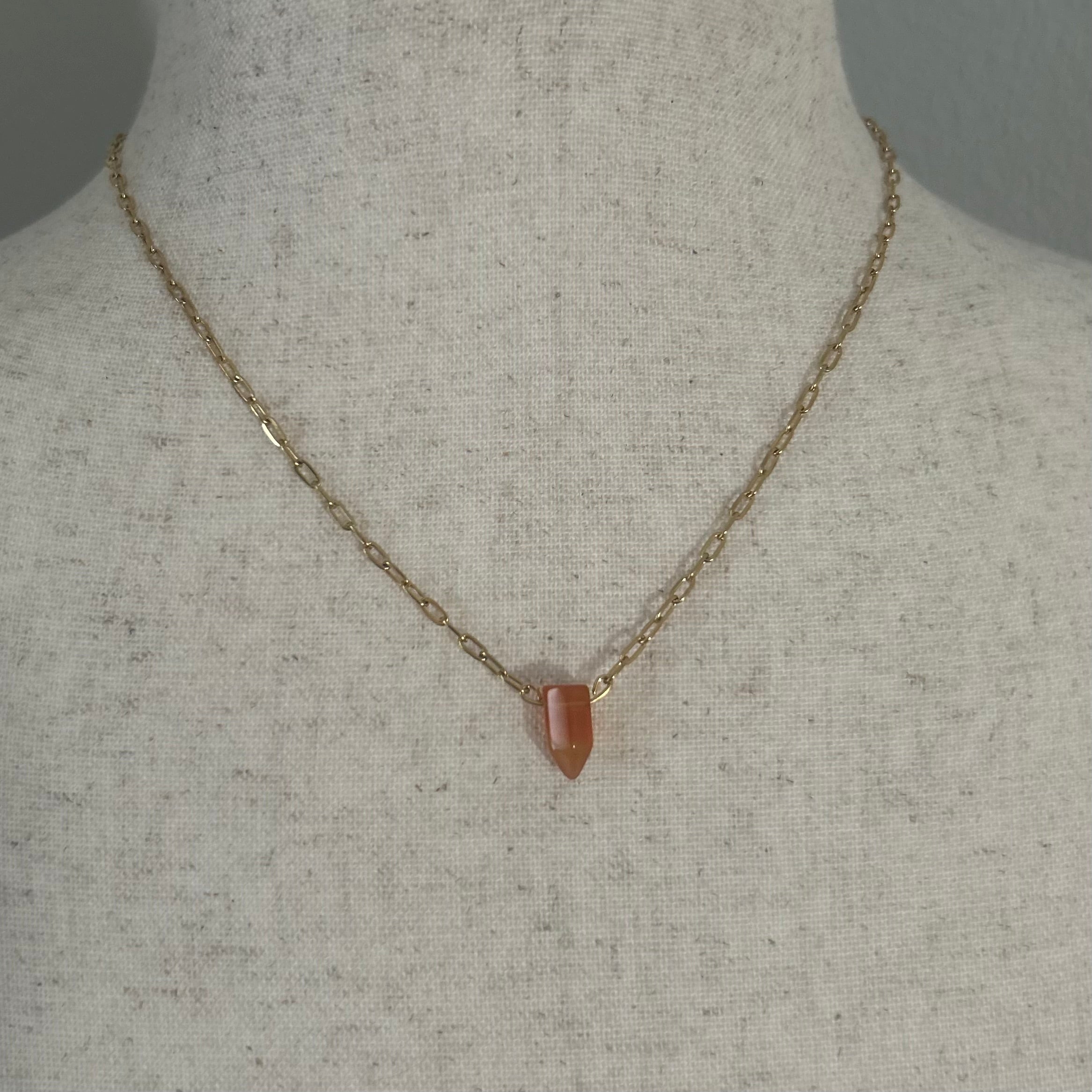 Carnelian Point Necklace