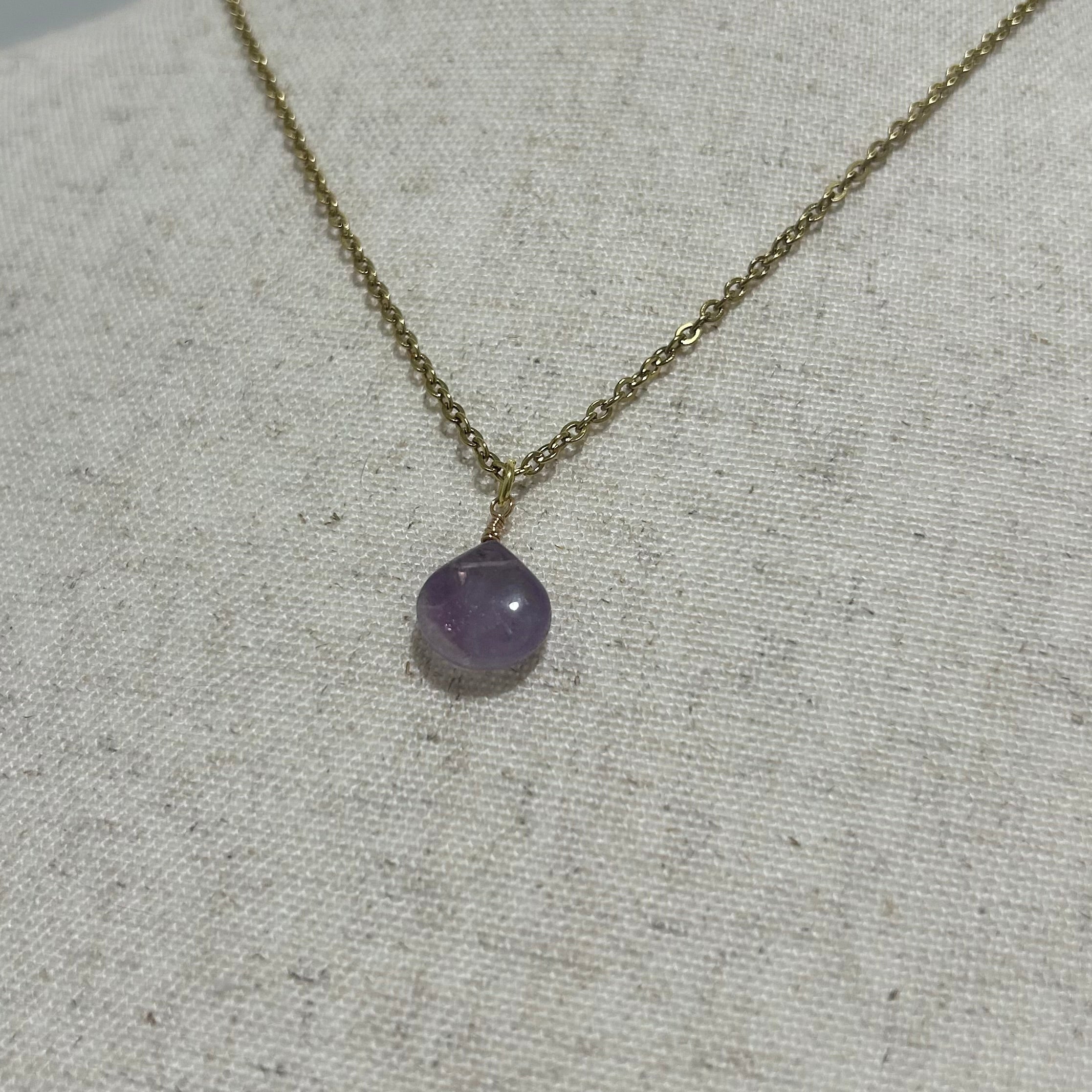 Amethyst Drop Necklace