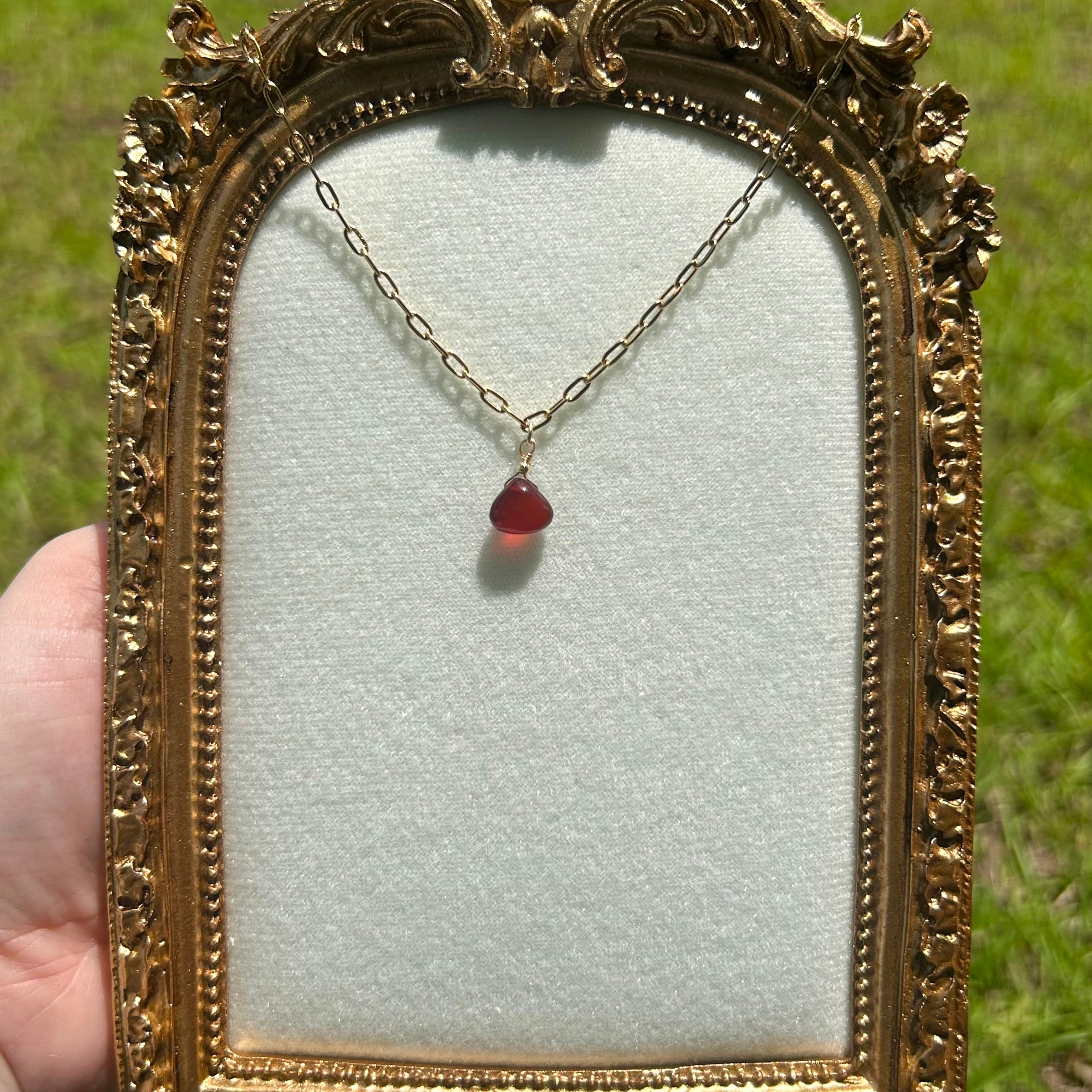 Amber Onyx Drop Necklace