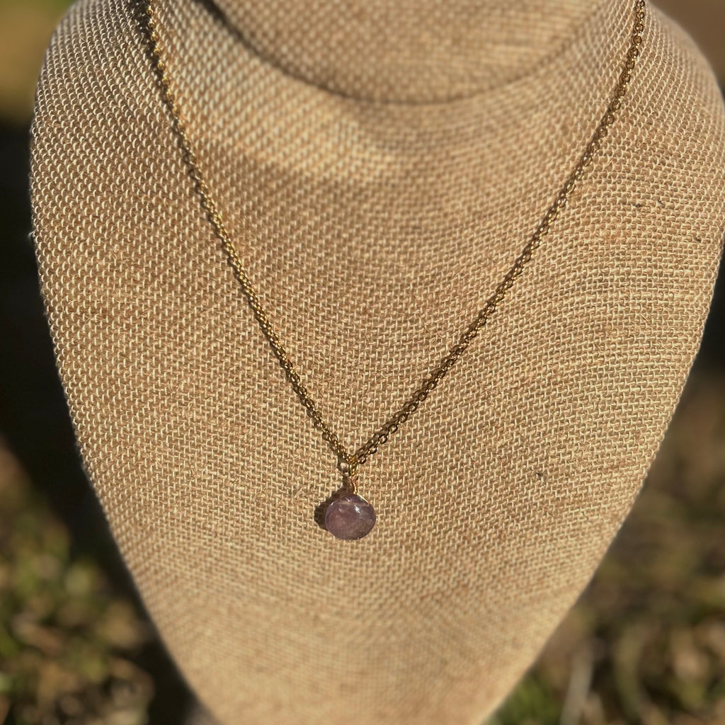 Amethyst Drop Necklace