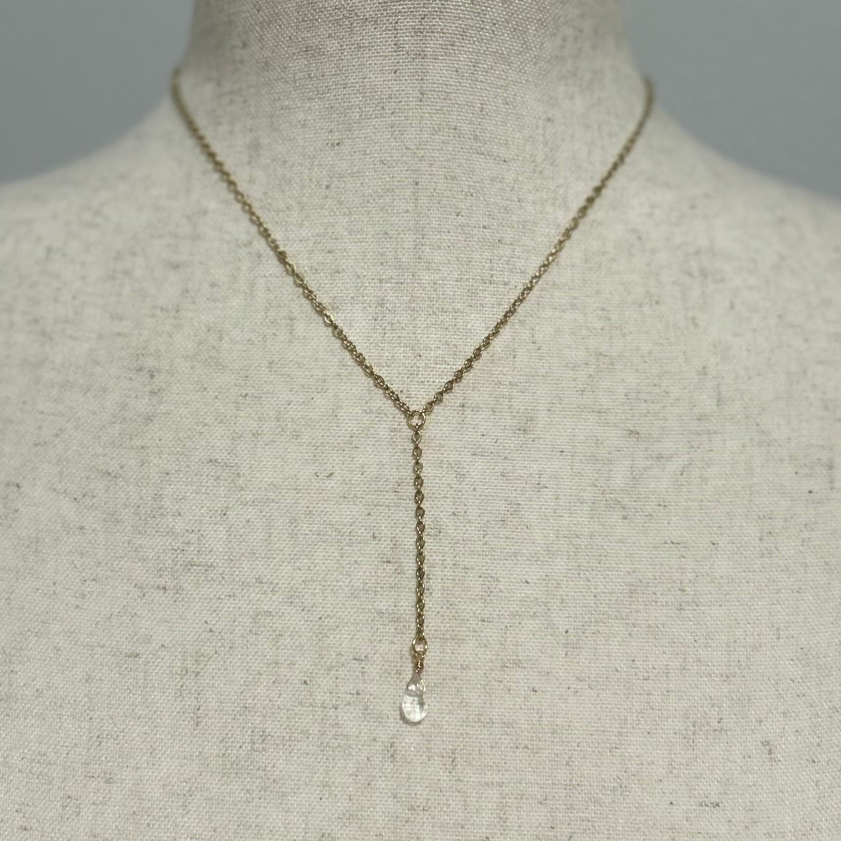 Aquamarine Lariat Necklace