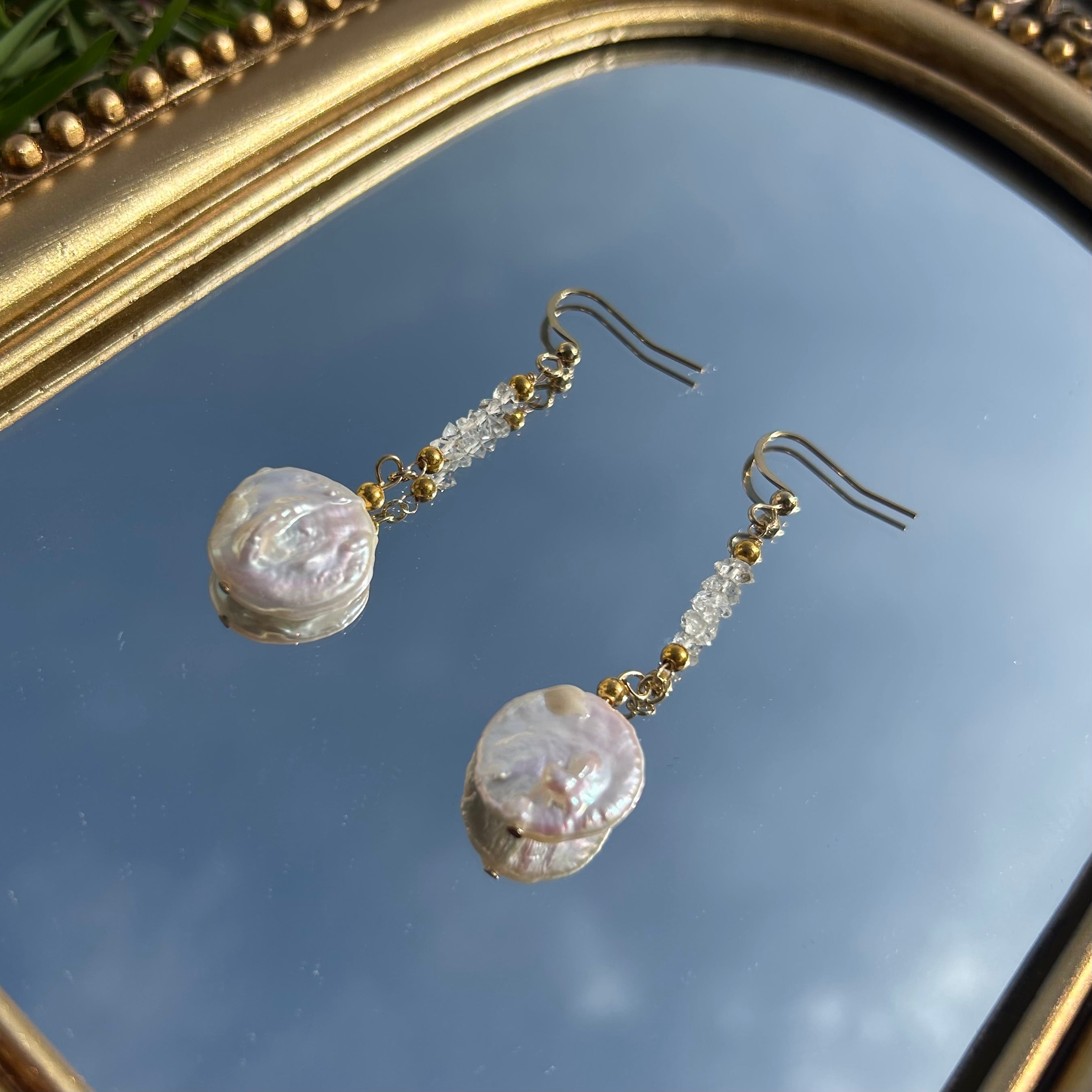 Herkimer Pearl Earrings