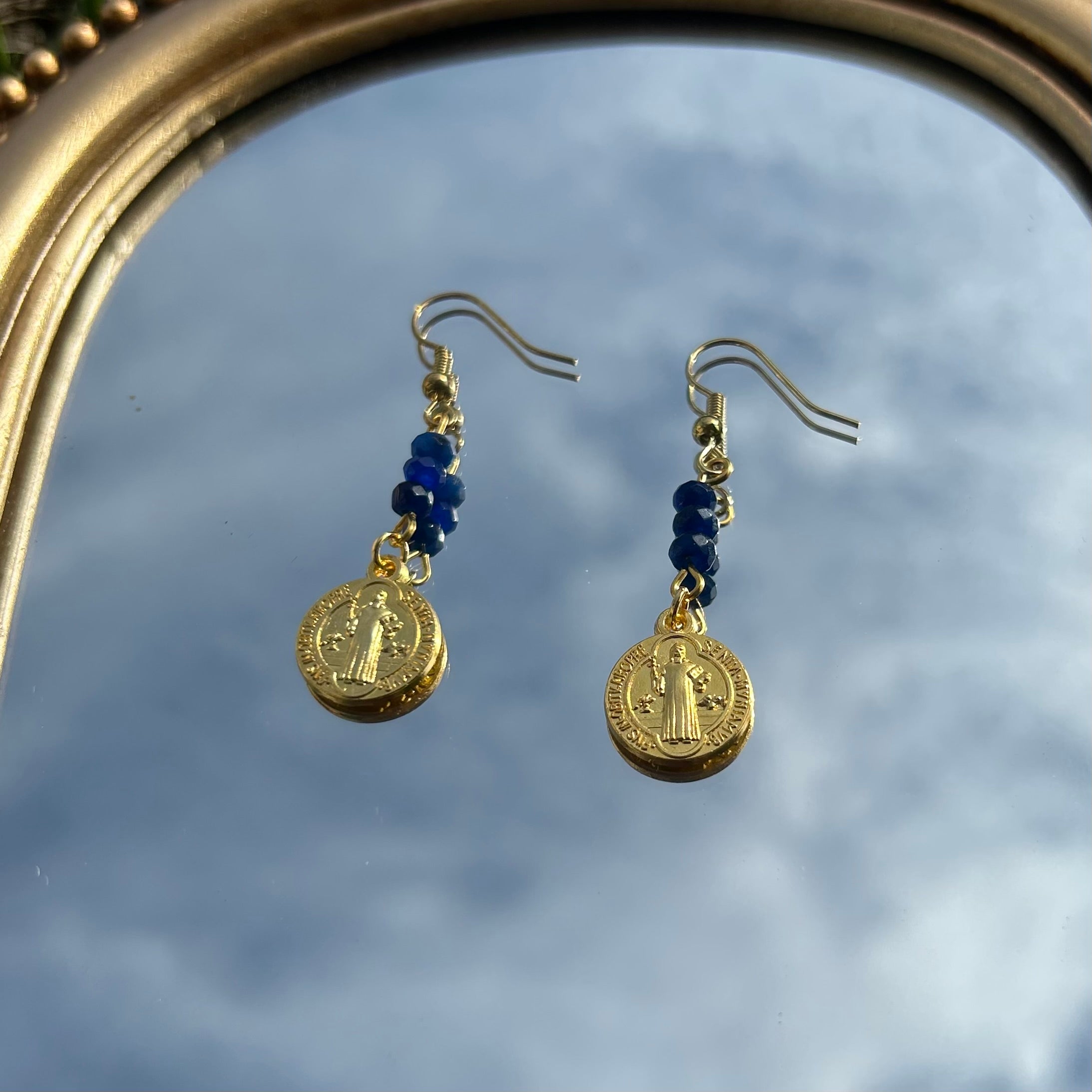 St. Benedict Sapphire Earrings