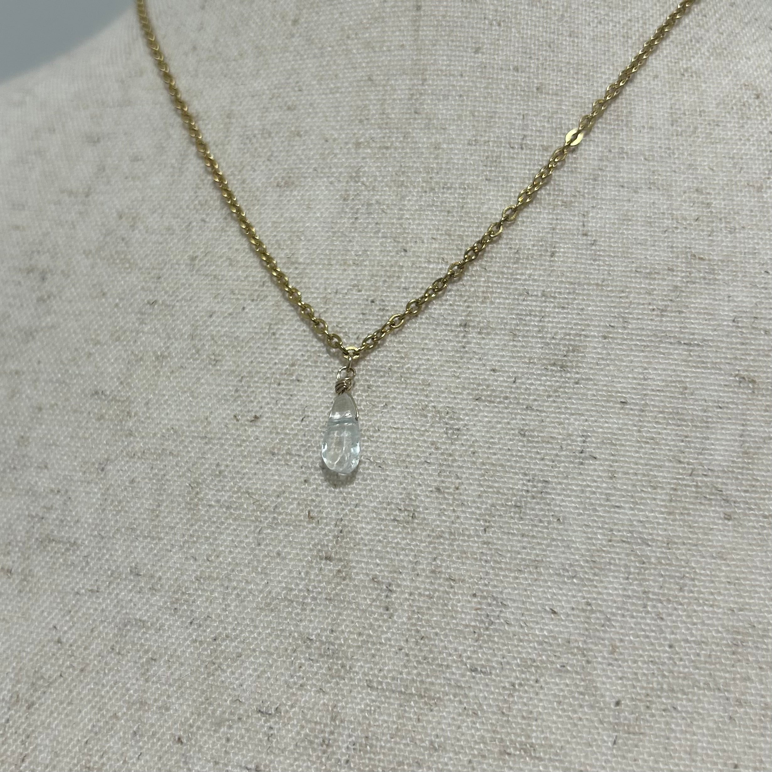 Aquamarine Drop Necklace