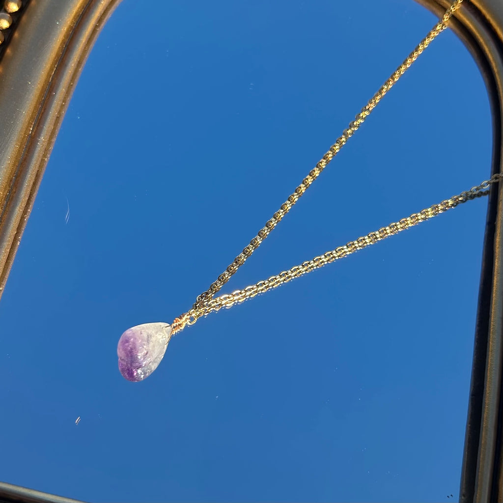 Amethyst Teardrop Necklace
