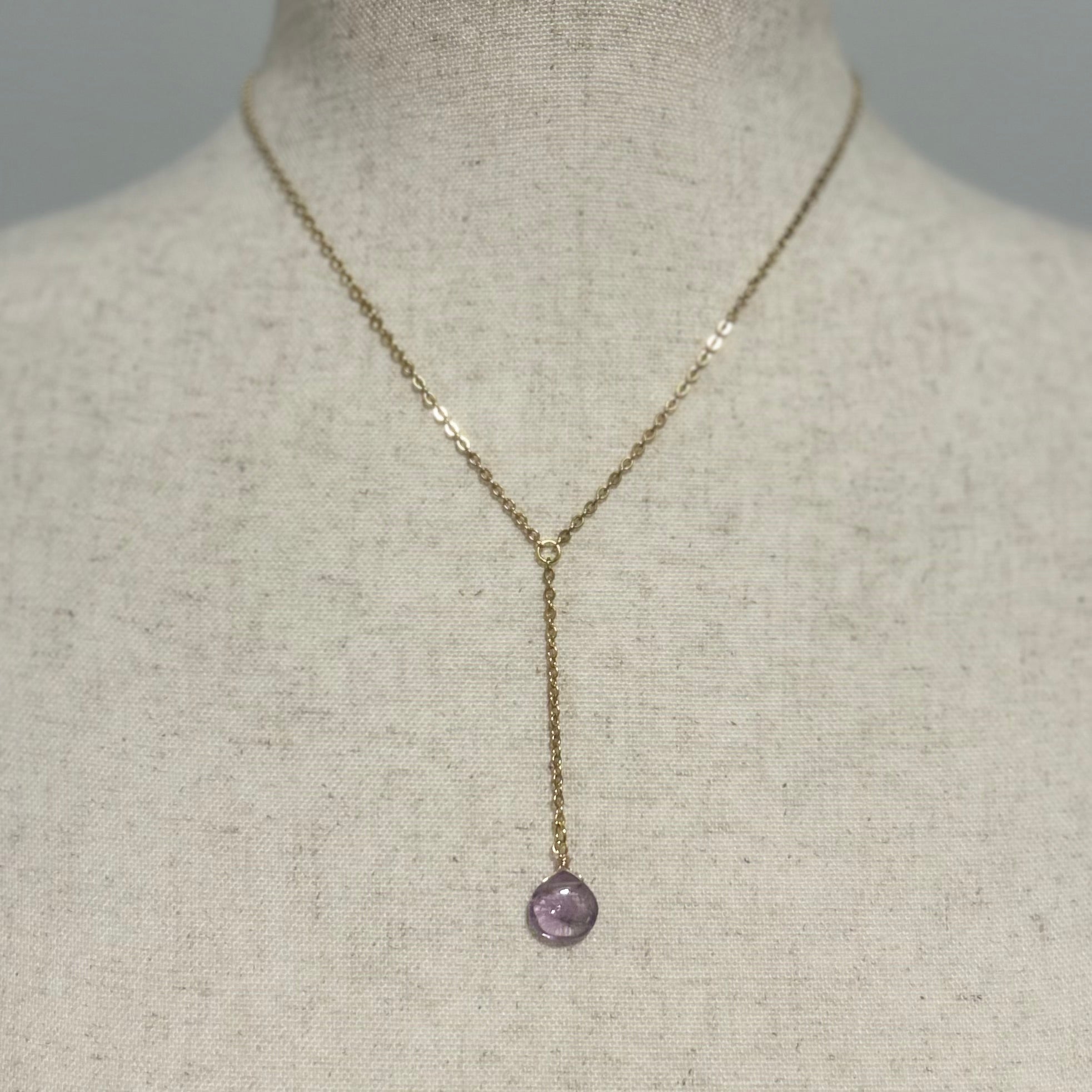 Amethyst Lariat Necklace