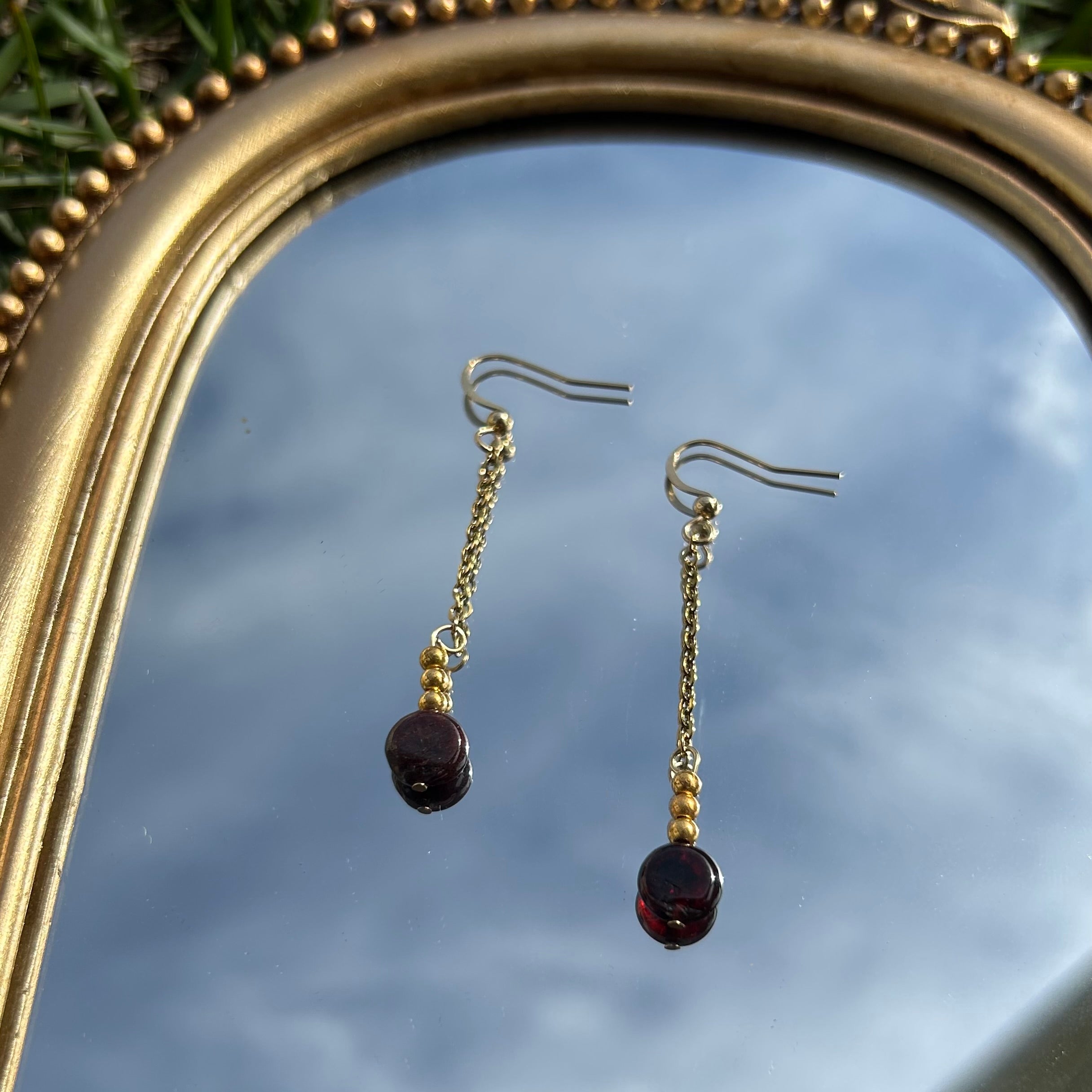 Garnet Dangle Earrings