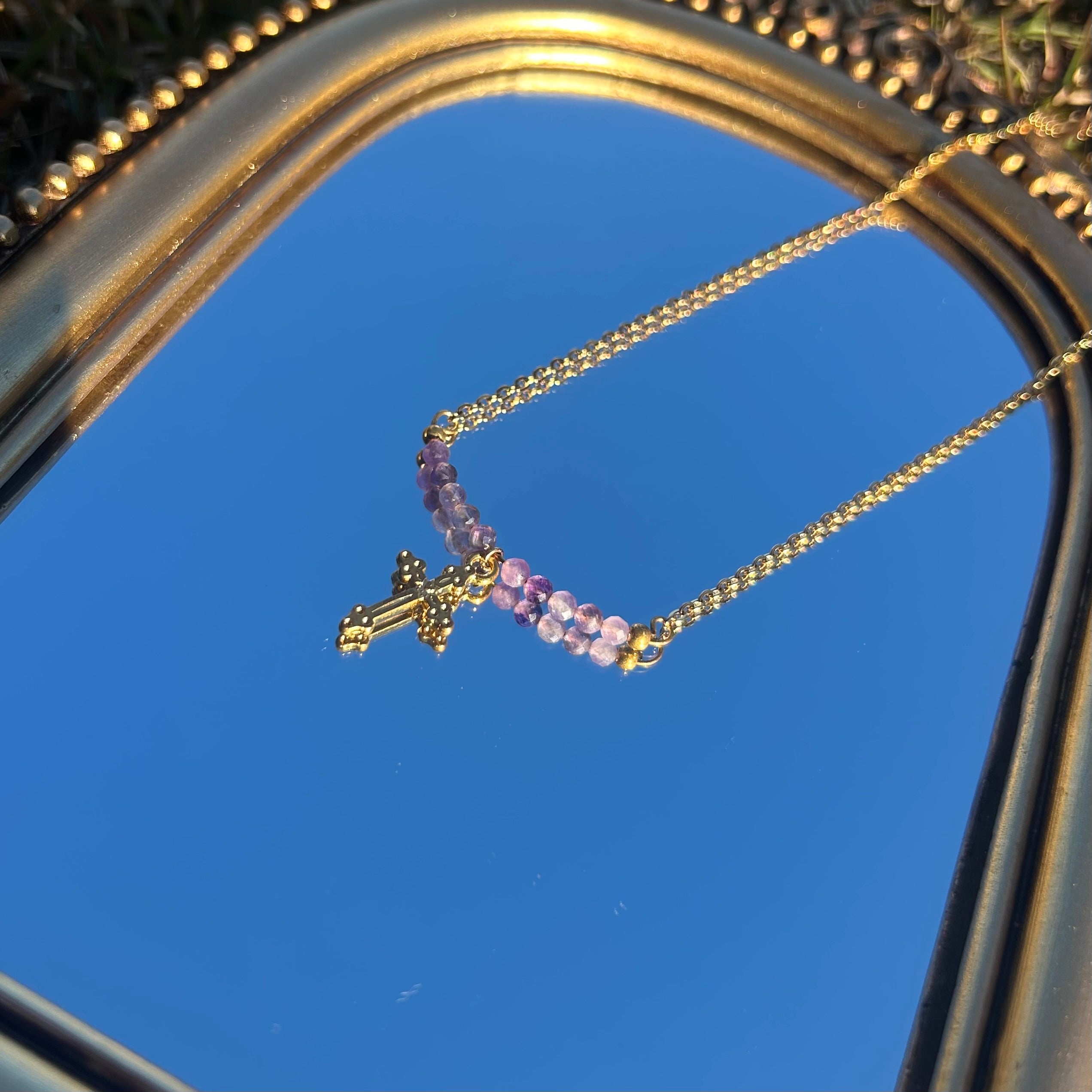 Amethyst Cross Necklace