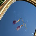 Amethyst Teardrop Dangle Earings