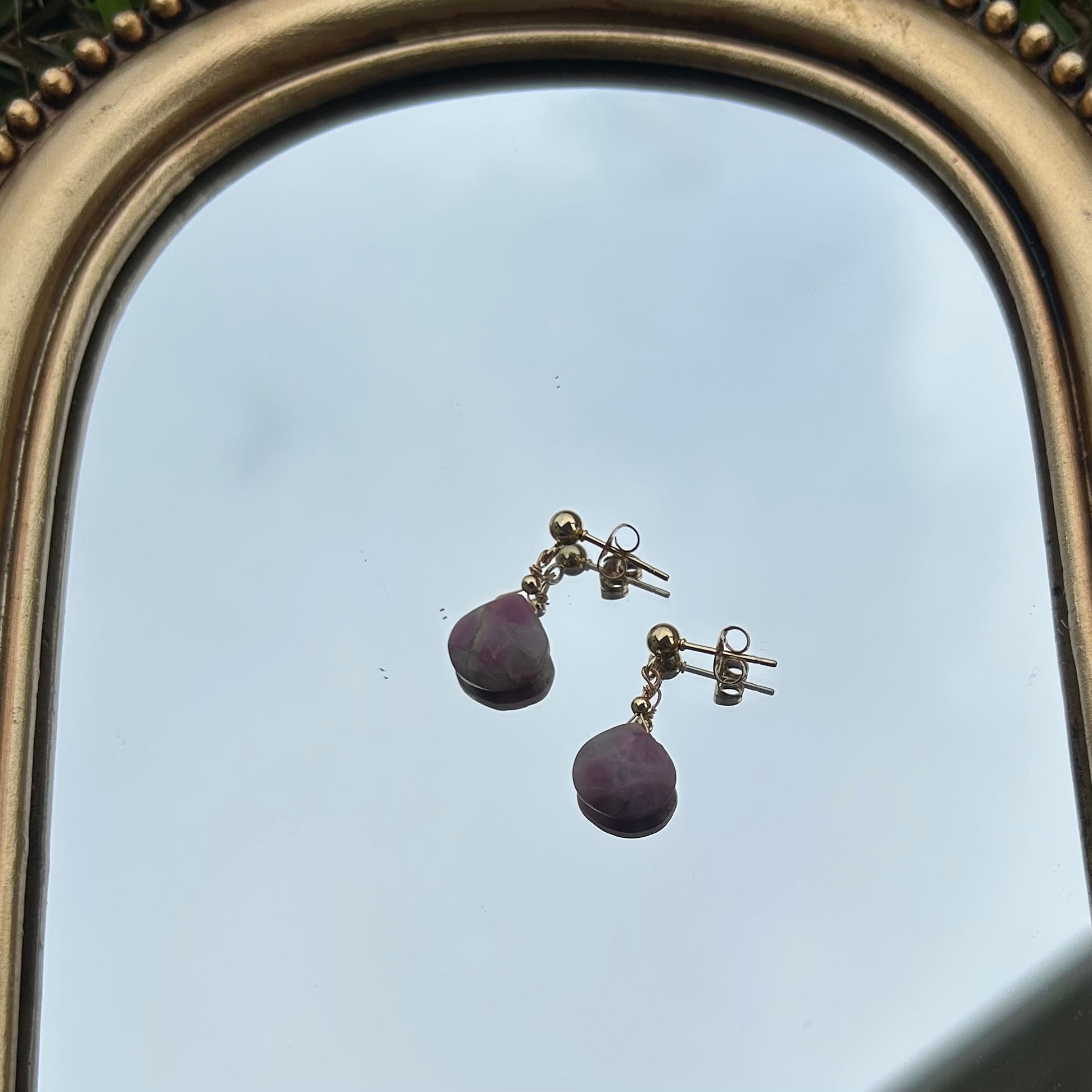Ruby Zoisite Simple Studs