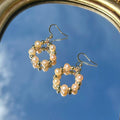 Pink Pearl Hoop Earrings