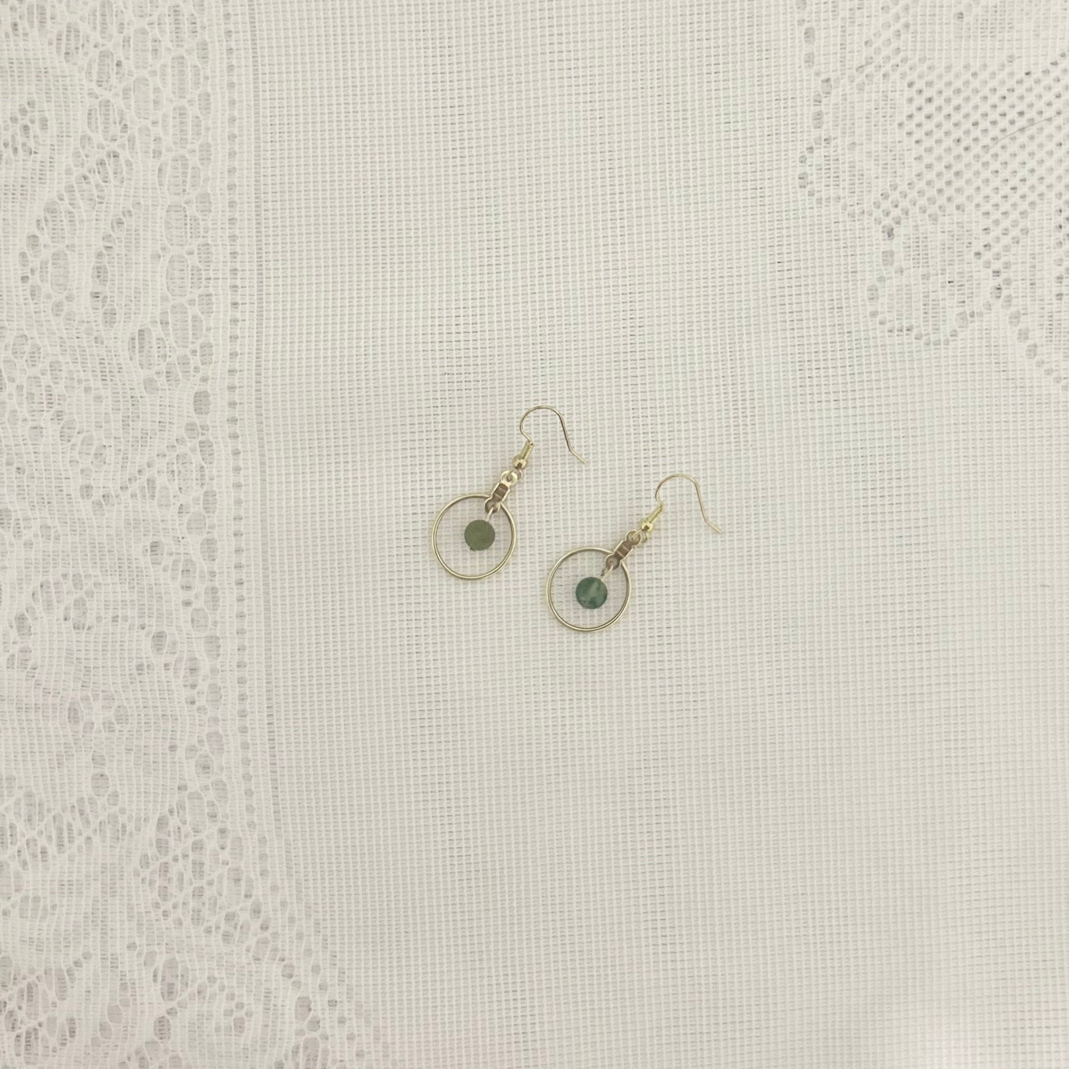 Moss Agate Orbit Earrings