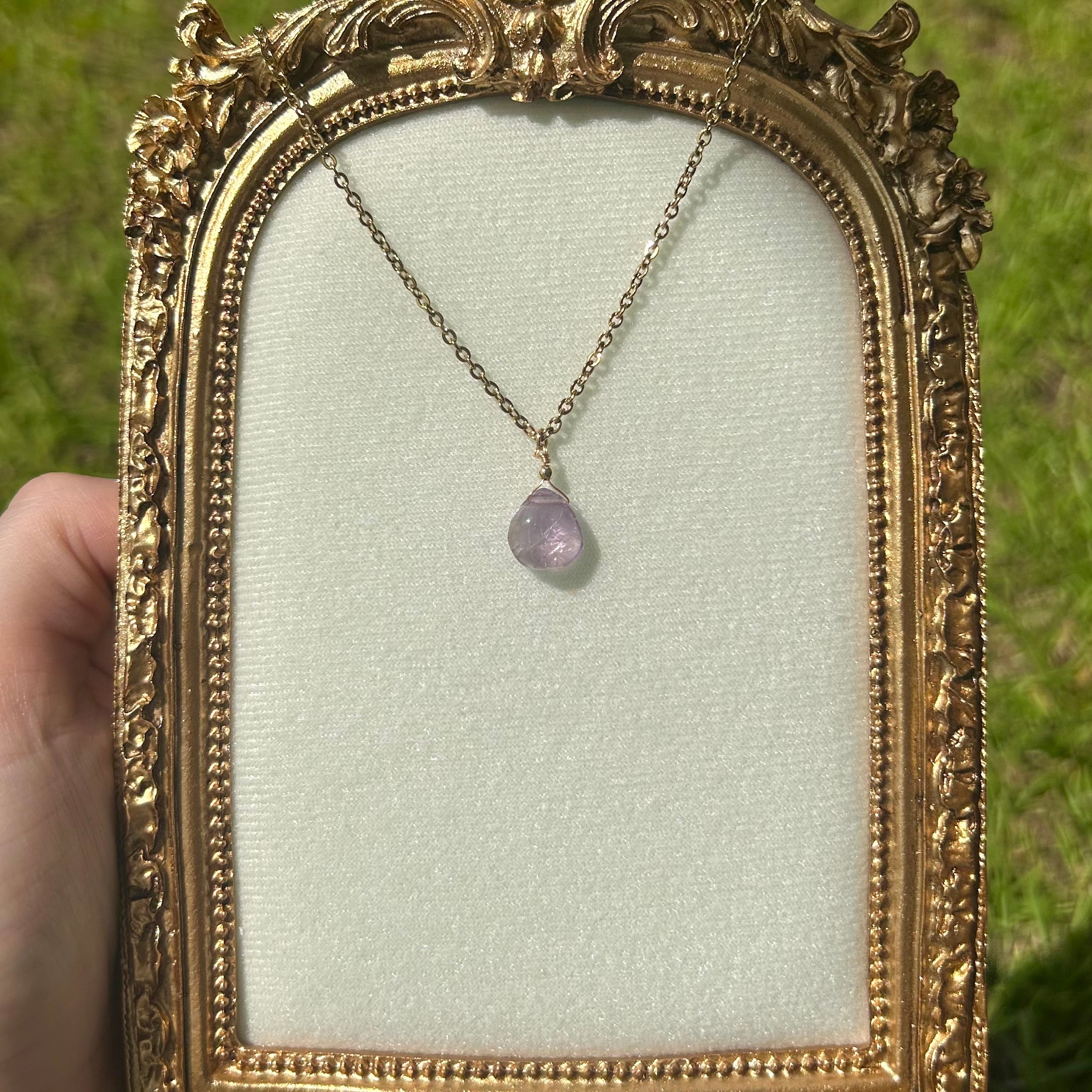 Amethyst Drop Necklace