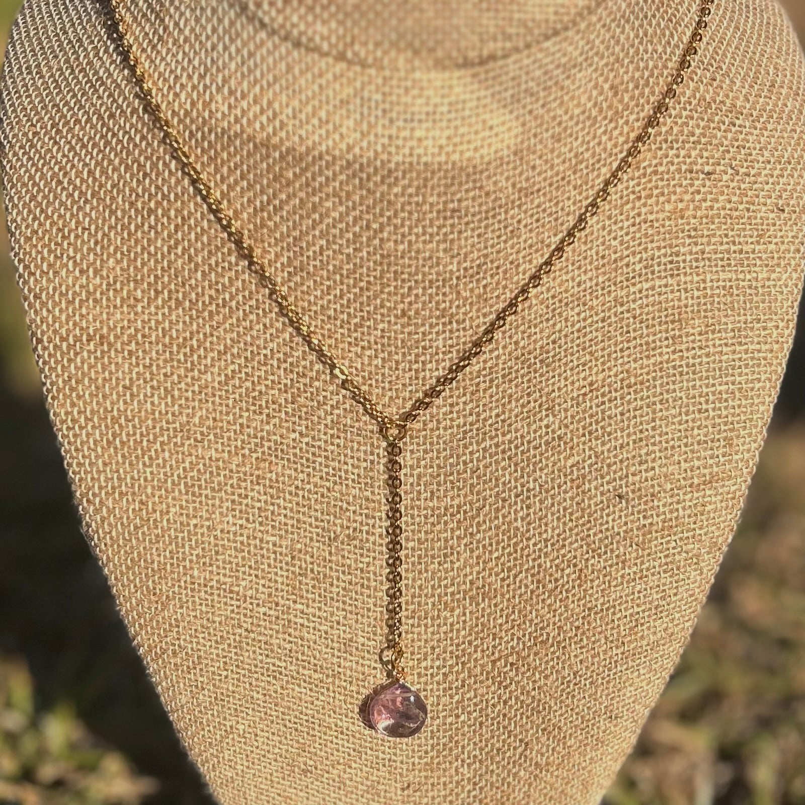 Amethyst Lariat Necklace