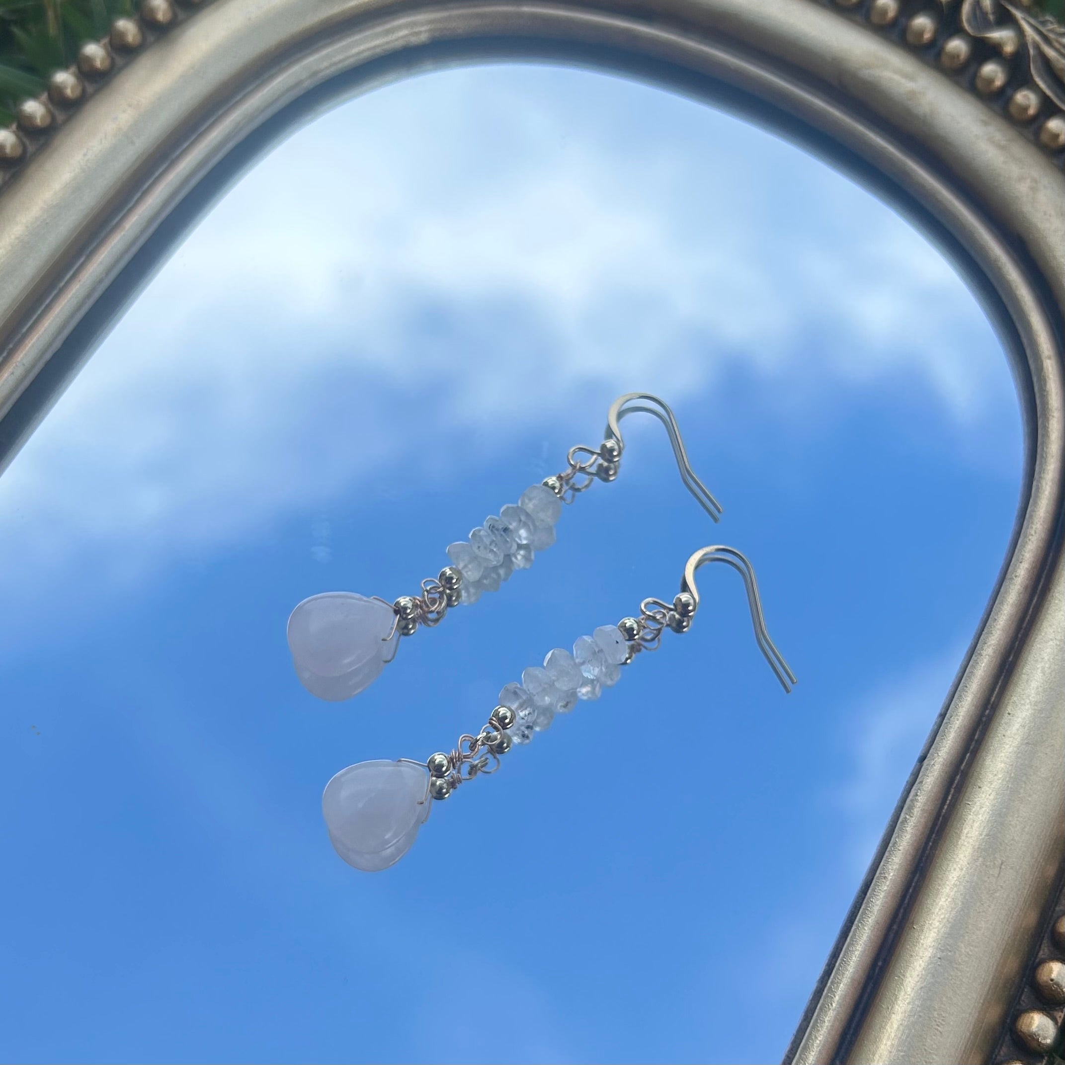 Rose Quartz/Moonstone Earrings