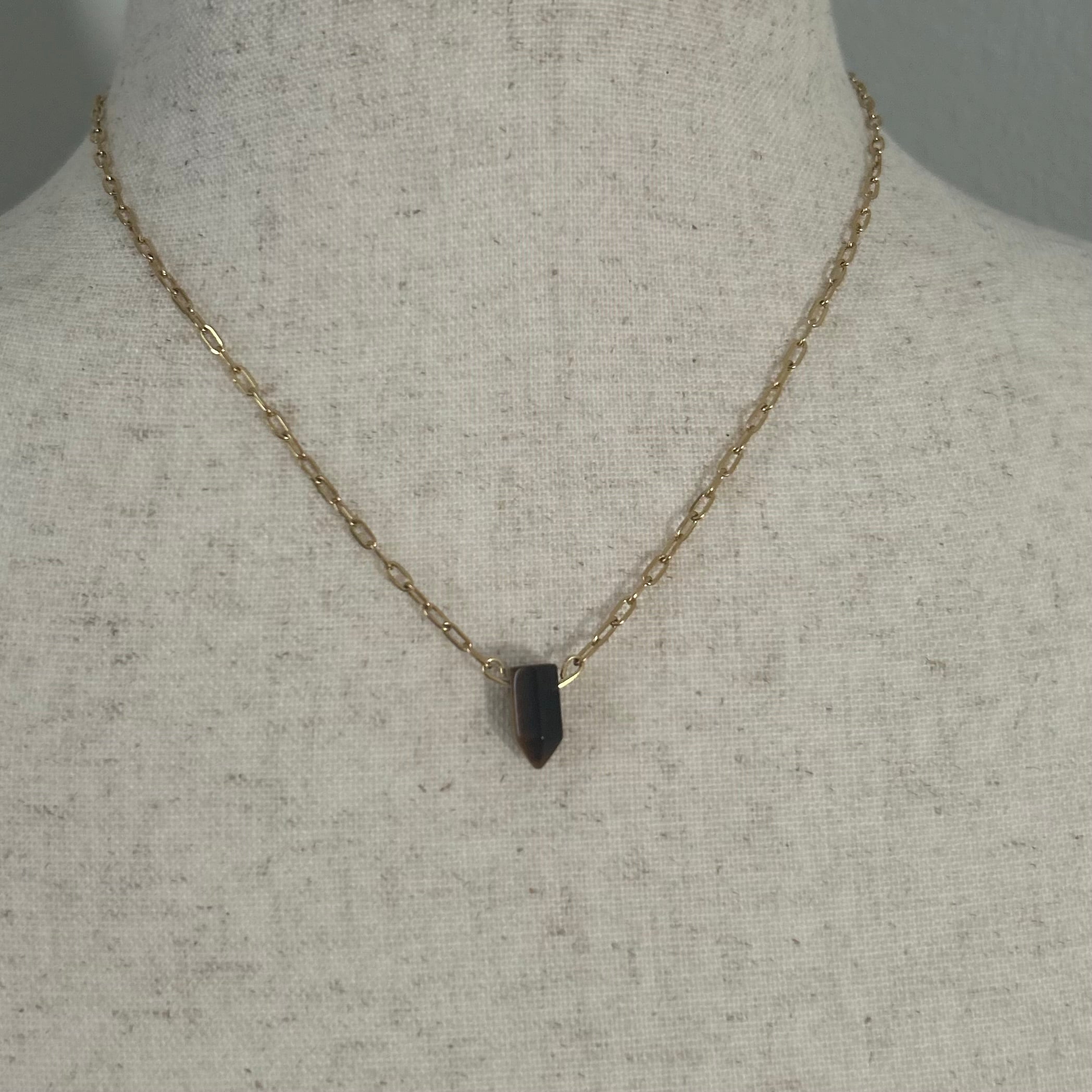 Tiger's Eye Point Necklace