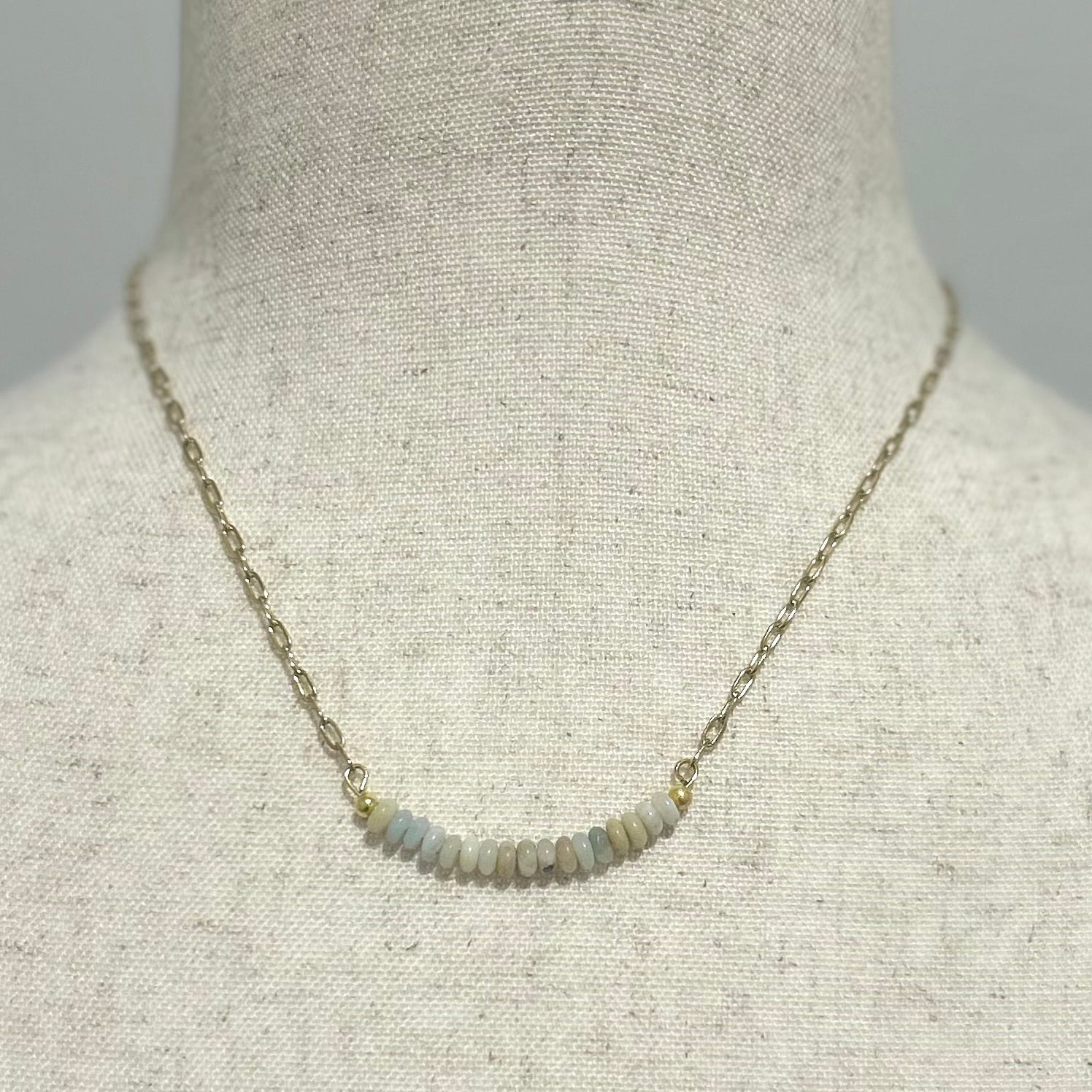 Amazonite Pebble Arc Necklace