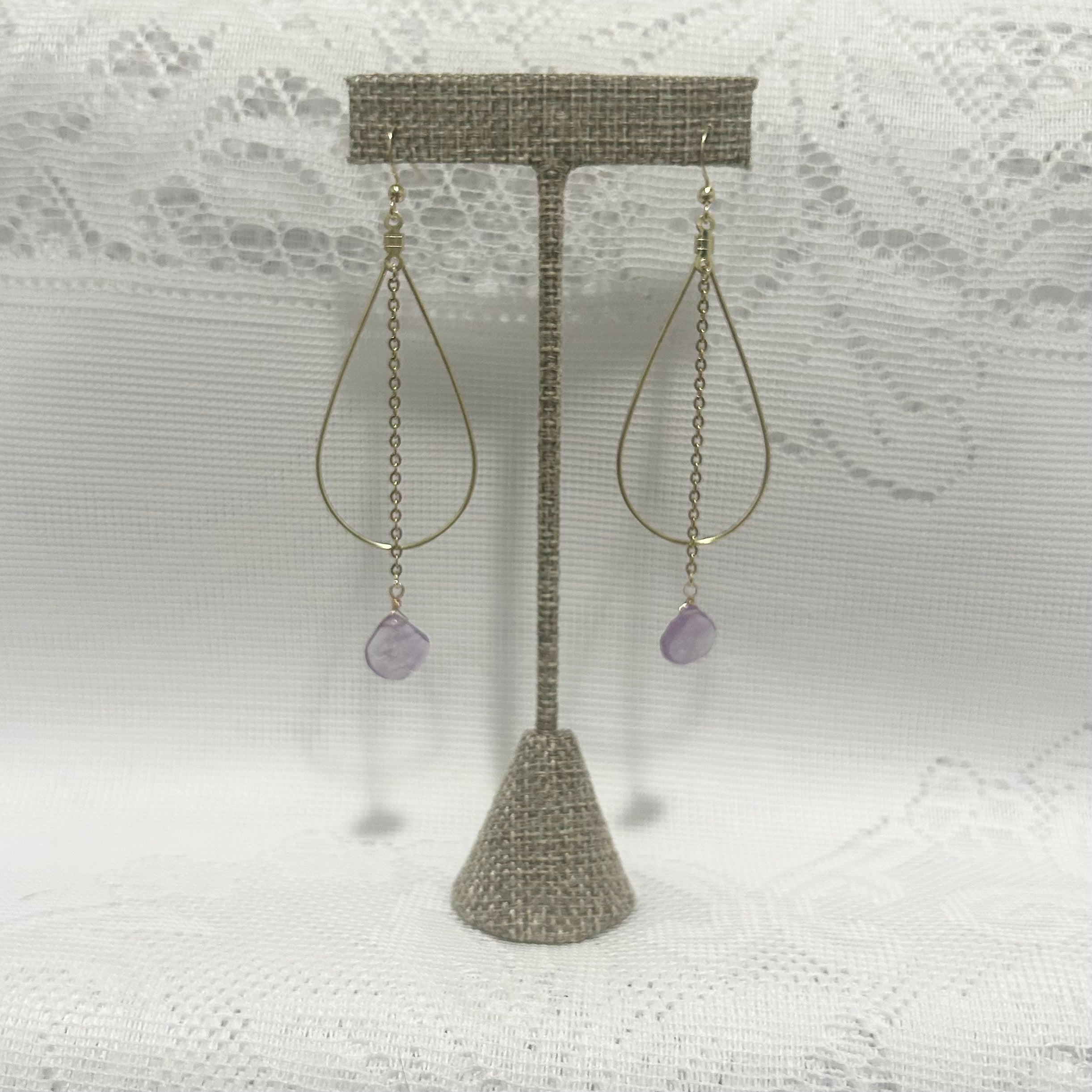 Amethyst Teardrop Earrings