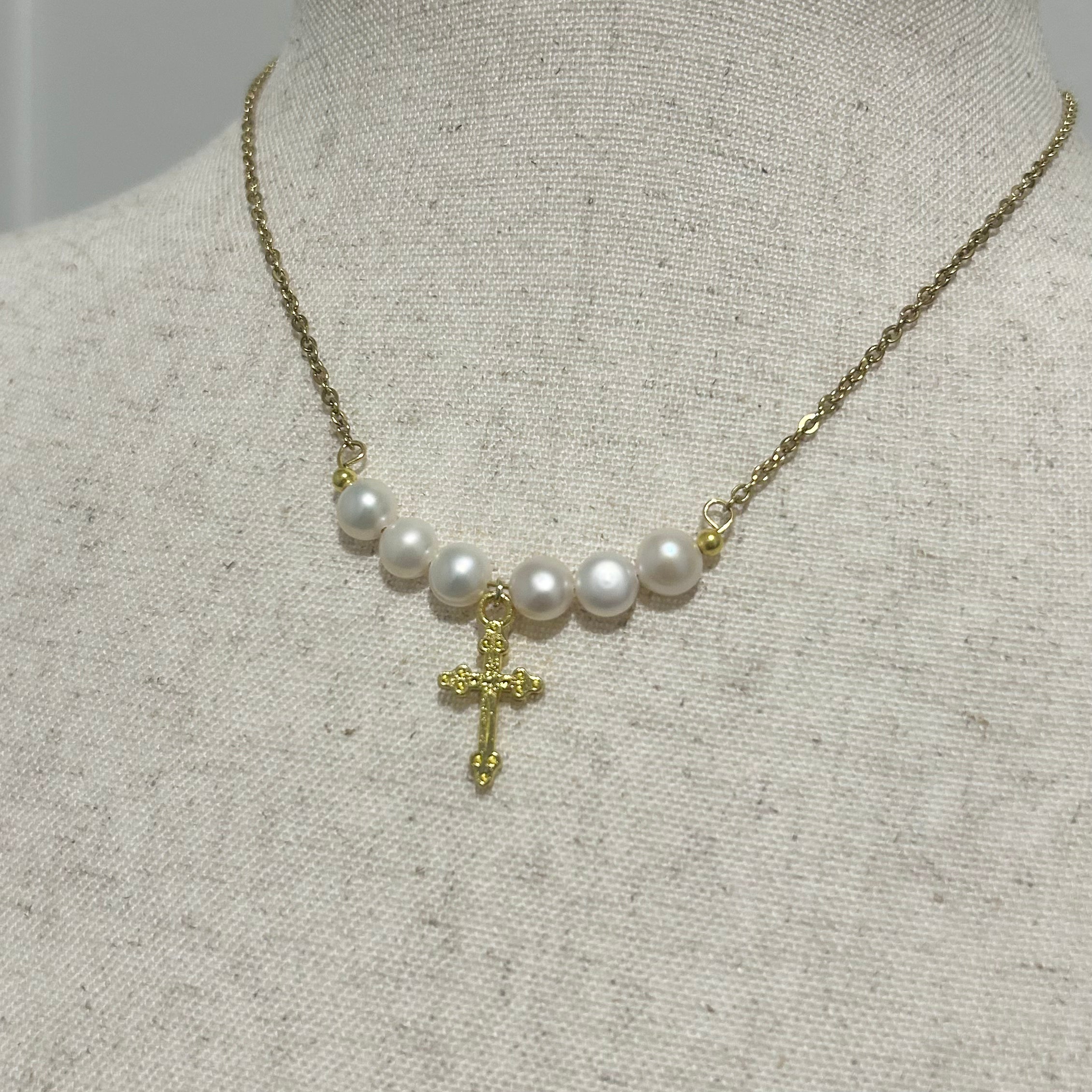 Pearl Cross Necklace