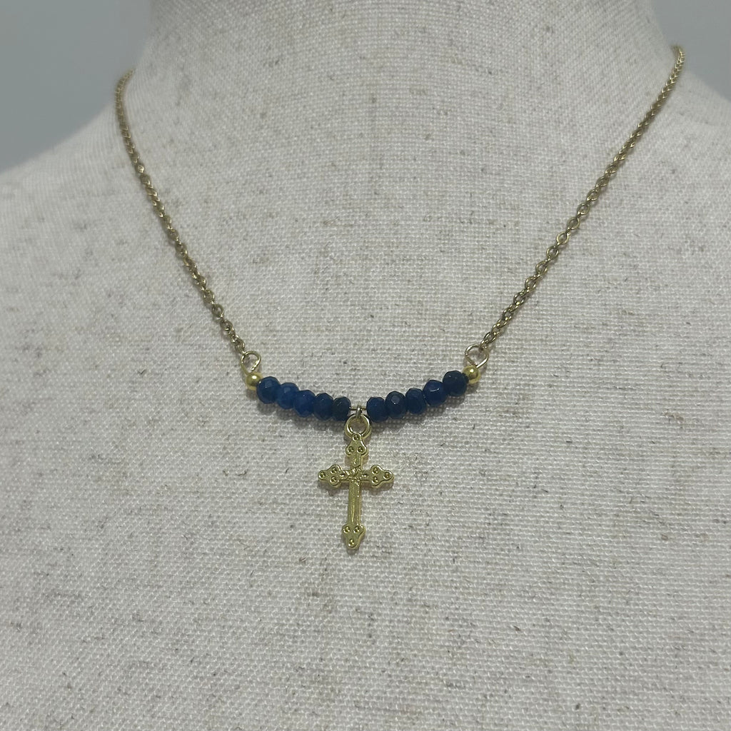 Sapphire Cross Necklace