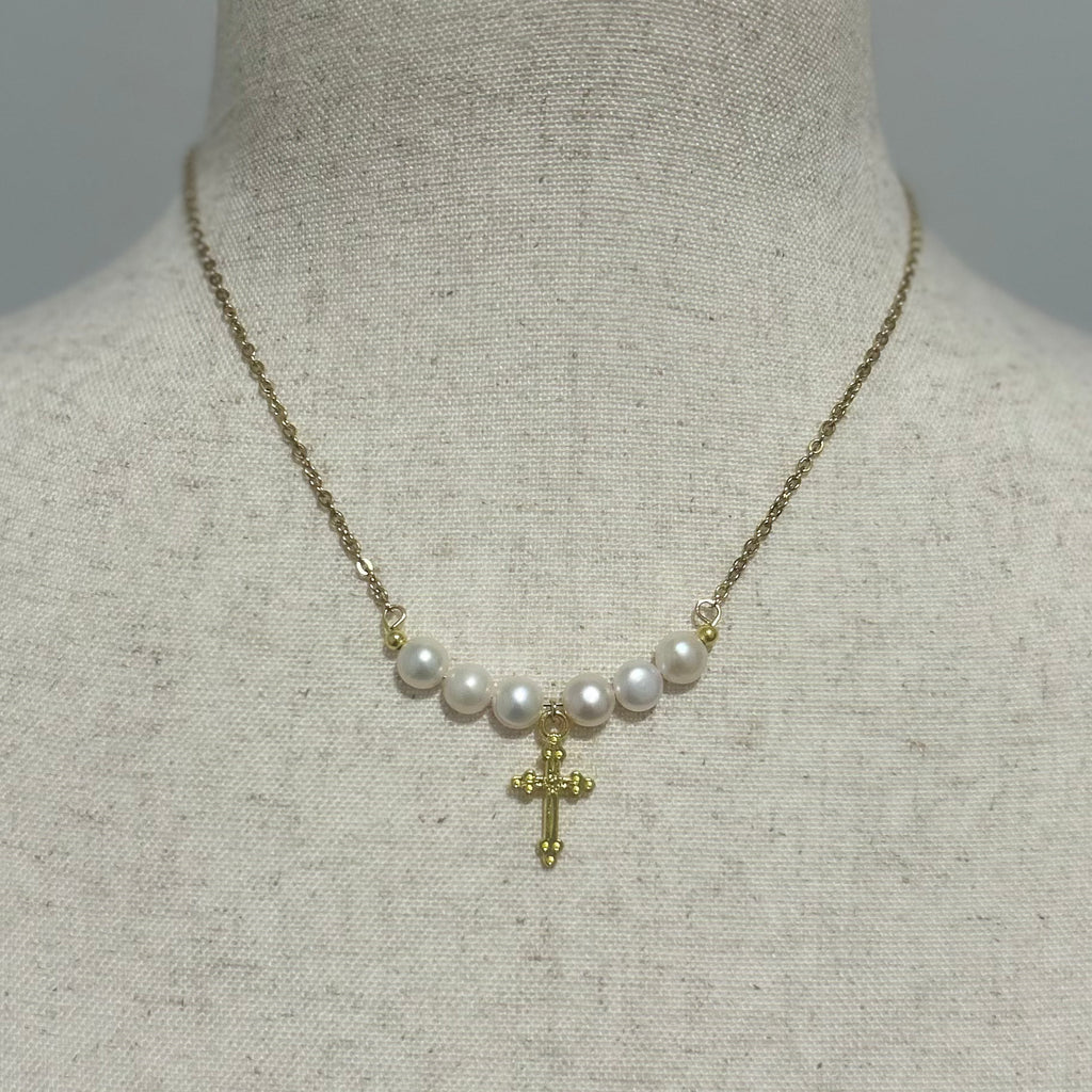 Pearl Cross Necklace