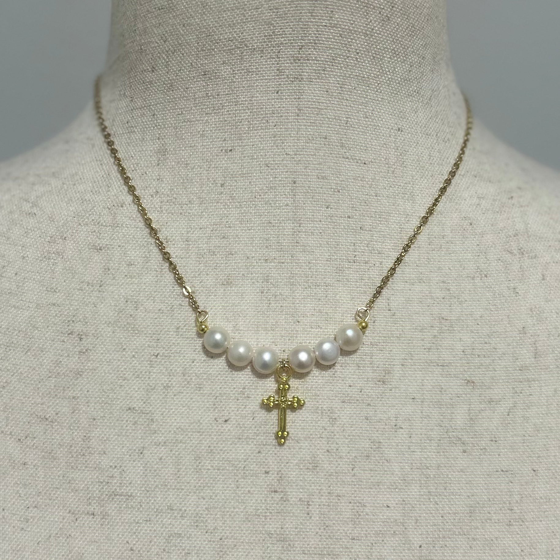 Pearl Cross Necklace