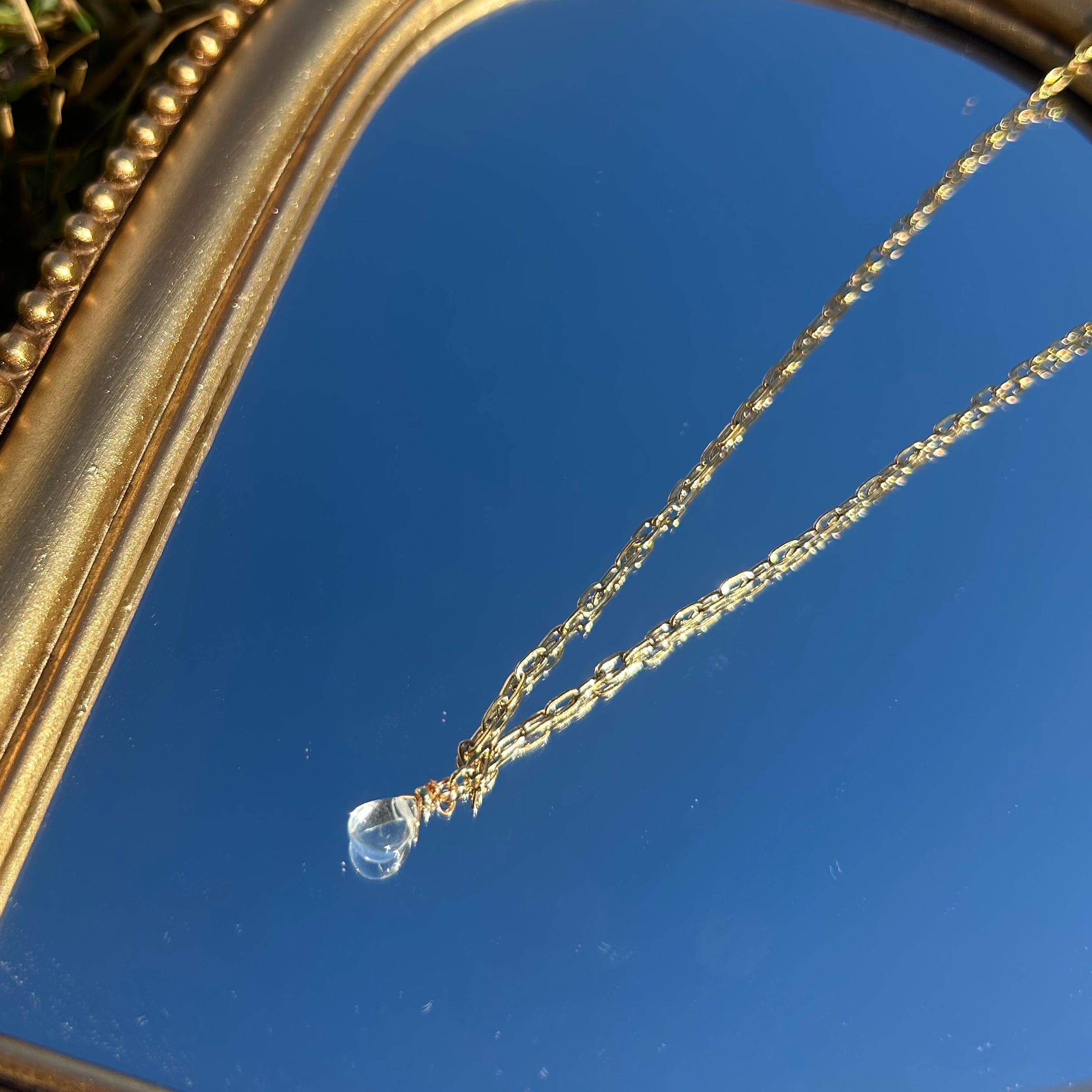 Aquamarine Teardrop Choker