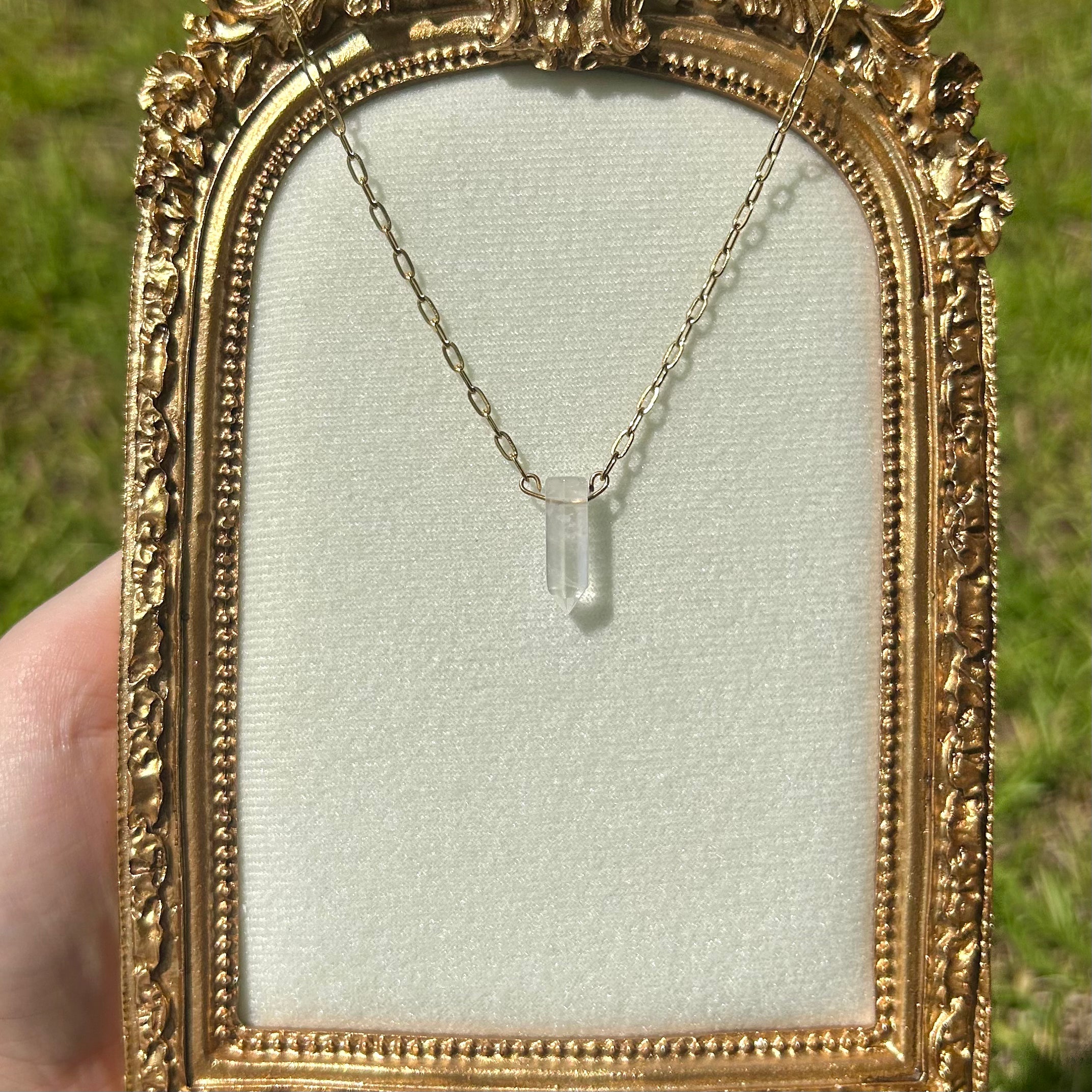 Clear Quartz Point Necklace