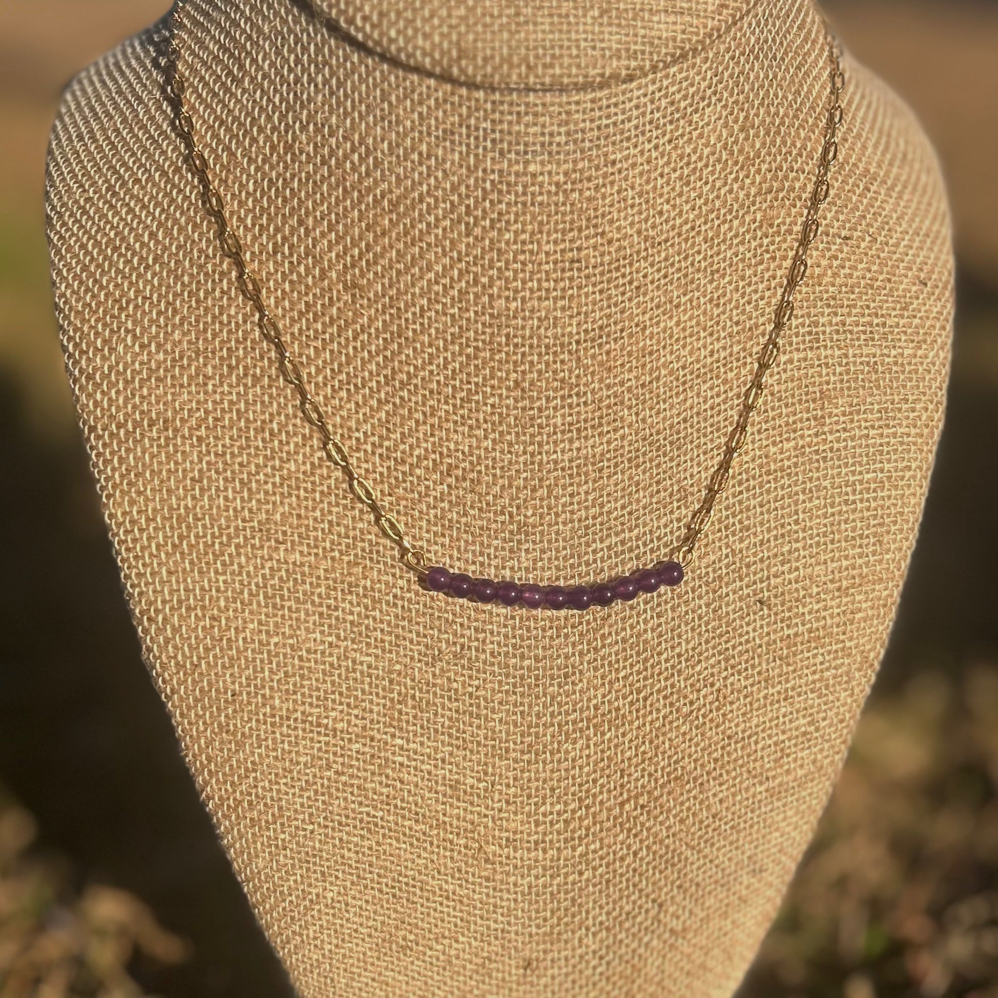 Amethyst Bar Necklace