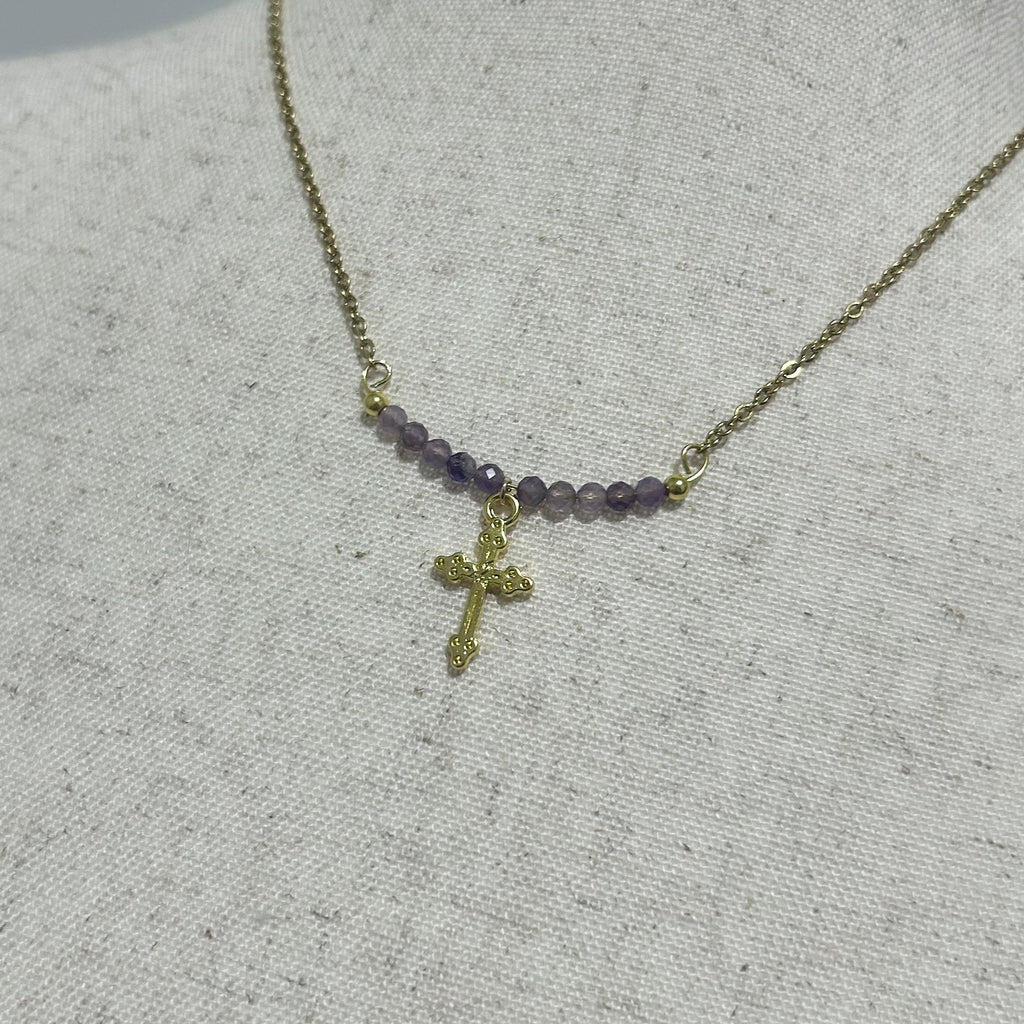 Amethyst Cross Necklace