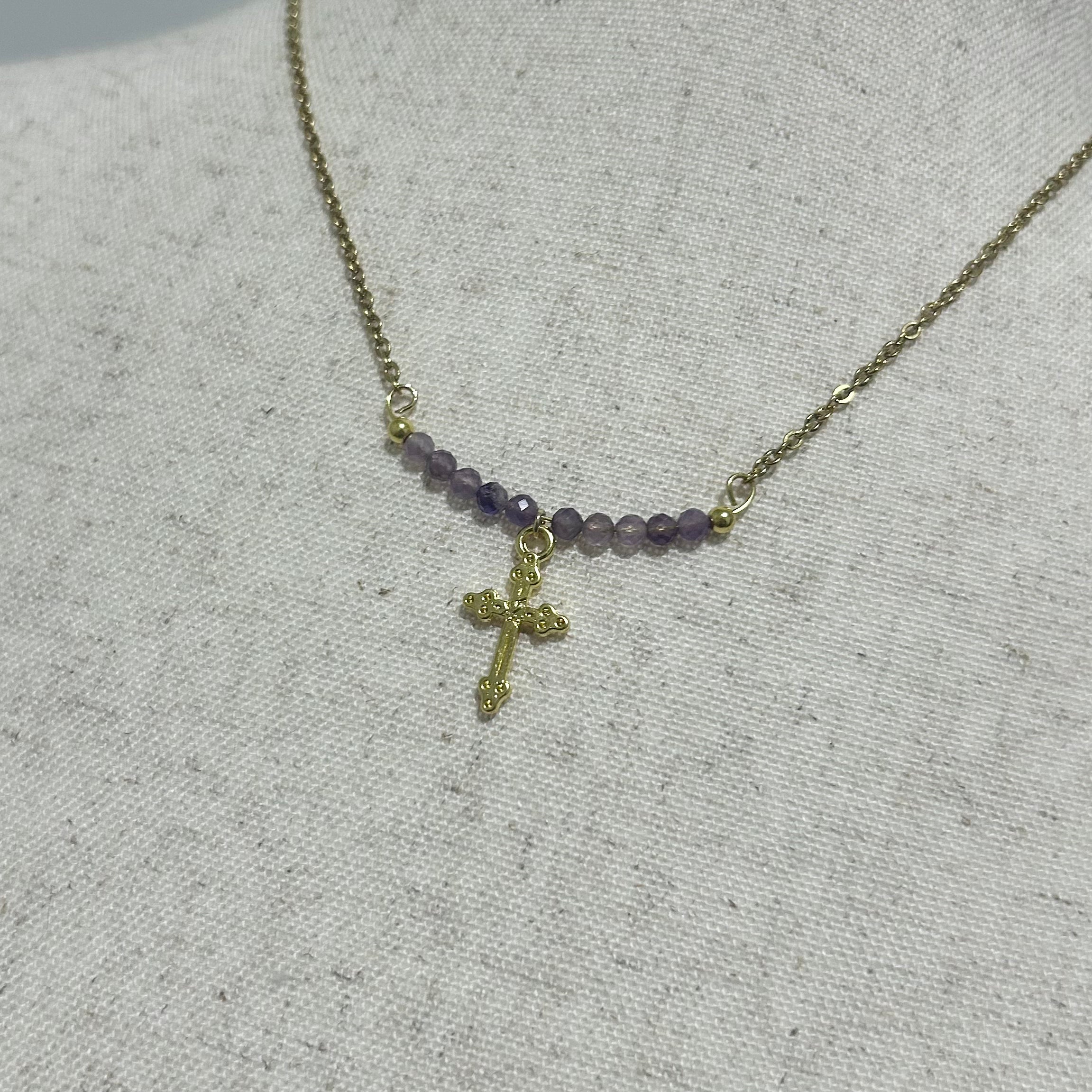Amethyst Cross Necklace