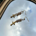 Pearl Cross Earrings